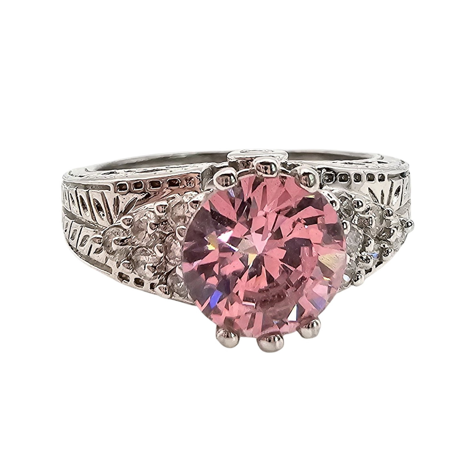 Cubic Zirconia Sterling Silver Ring Size 7.5 5.6 G: Cubic Zirconia Sterling Silver Ring Size 7.5 5.6 G