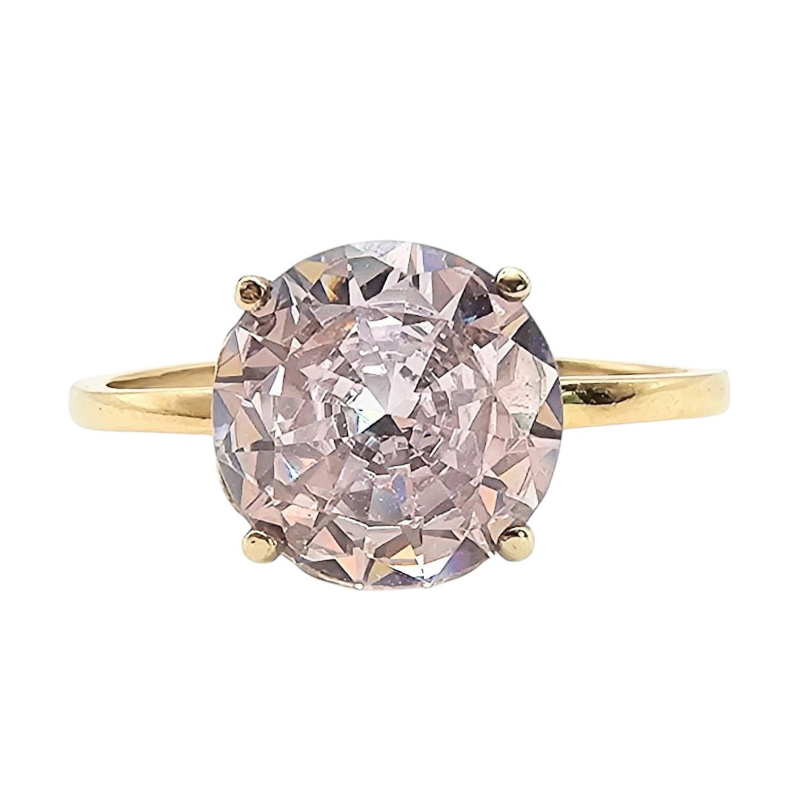DBJ Gold Over Sterling Silver Cubic Zirconia Ring Size 11.25 3.1 G: DBJ Gold Over Sterling Silver Cubic Zirconia Ring Size 11.25 3.1 G