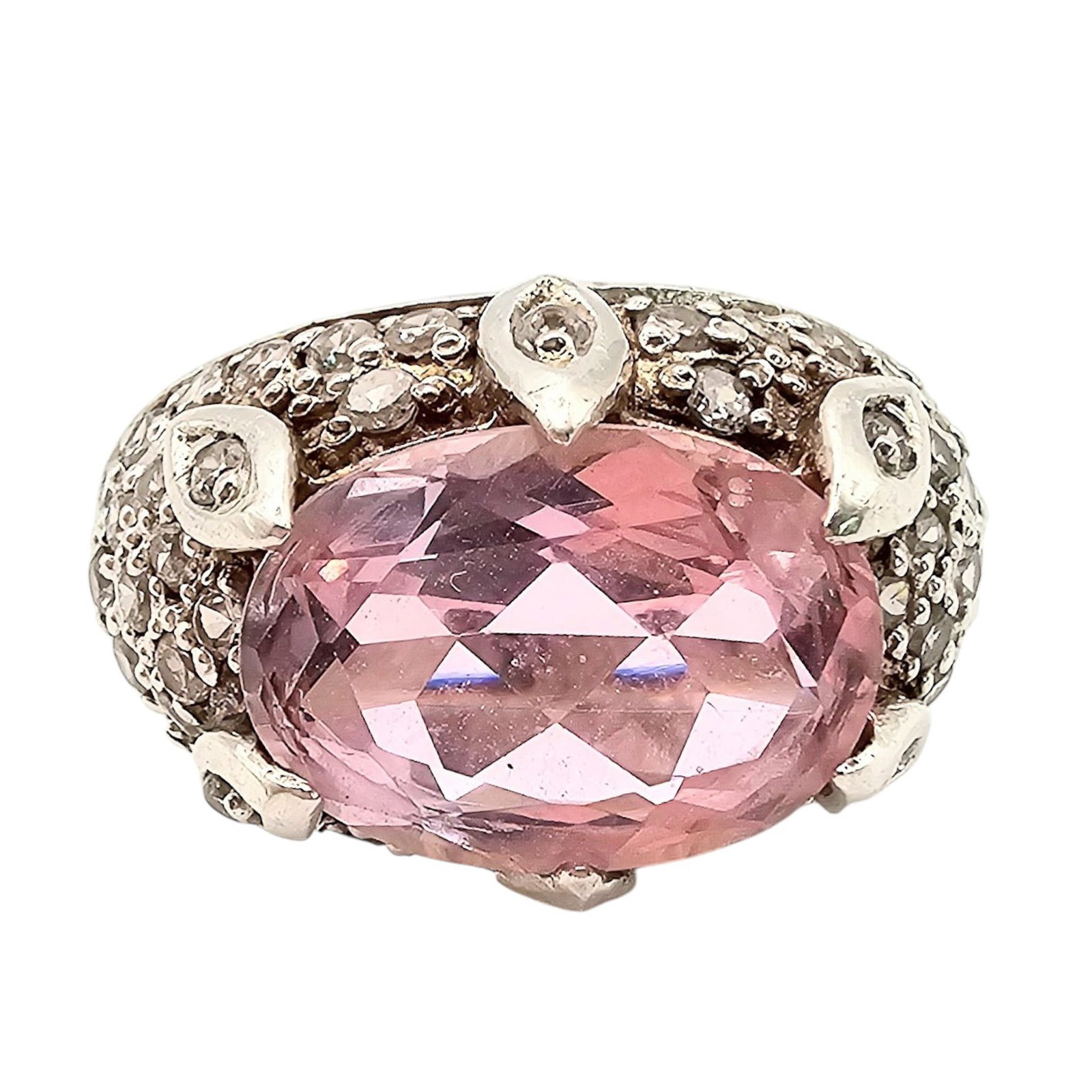 C^A Rhinestone Sterling Silver Ring Size 7.25 9.2 G: C^A Rhinestone Sterling Silver Ring Size 7.25 9.2 G