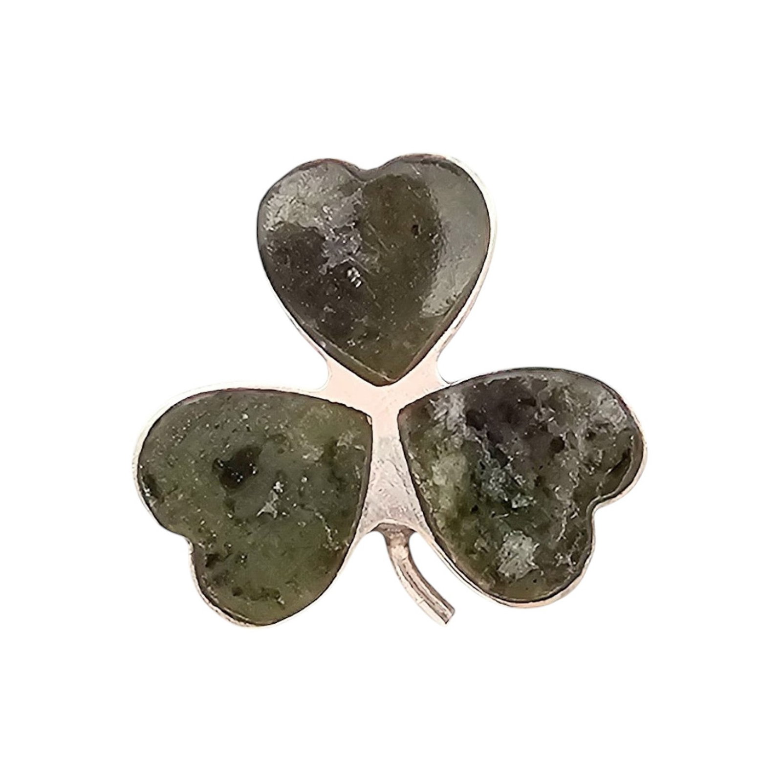 H G&S Scottish Agate Sterling Silver Lucky Clover Pin 2.1 G: H G&S Scottish Agate Sterling Silver Lucky Clover Pin 2.1 G
