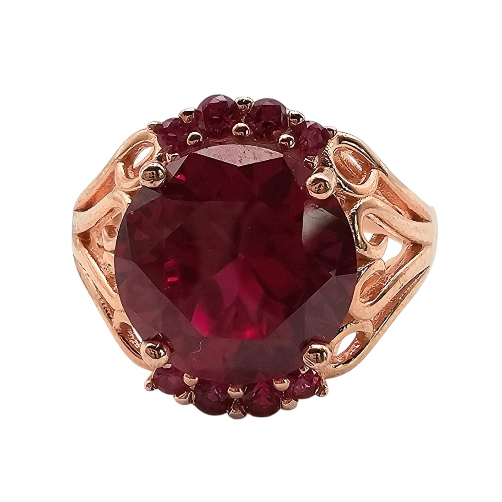 DK Ruby Rose Gold Over Sterling Silver Ring Size 10.25 8.9 G: DK Ruby Rose Gold Over Sterling Silver Ring Size 10.25 8.9 G