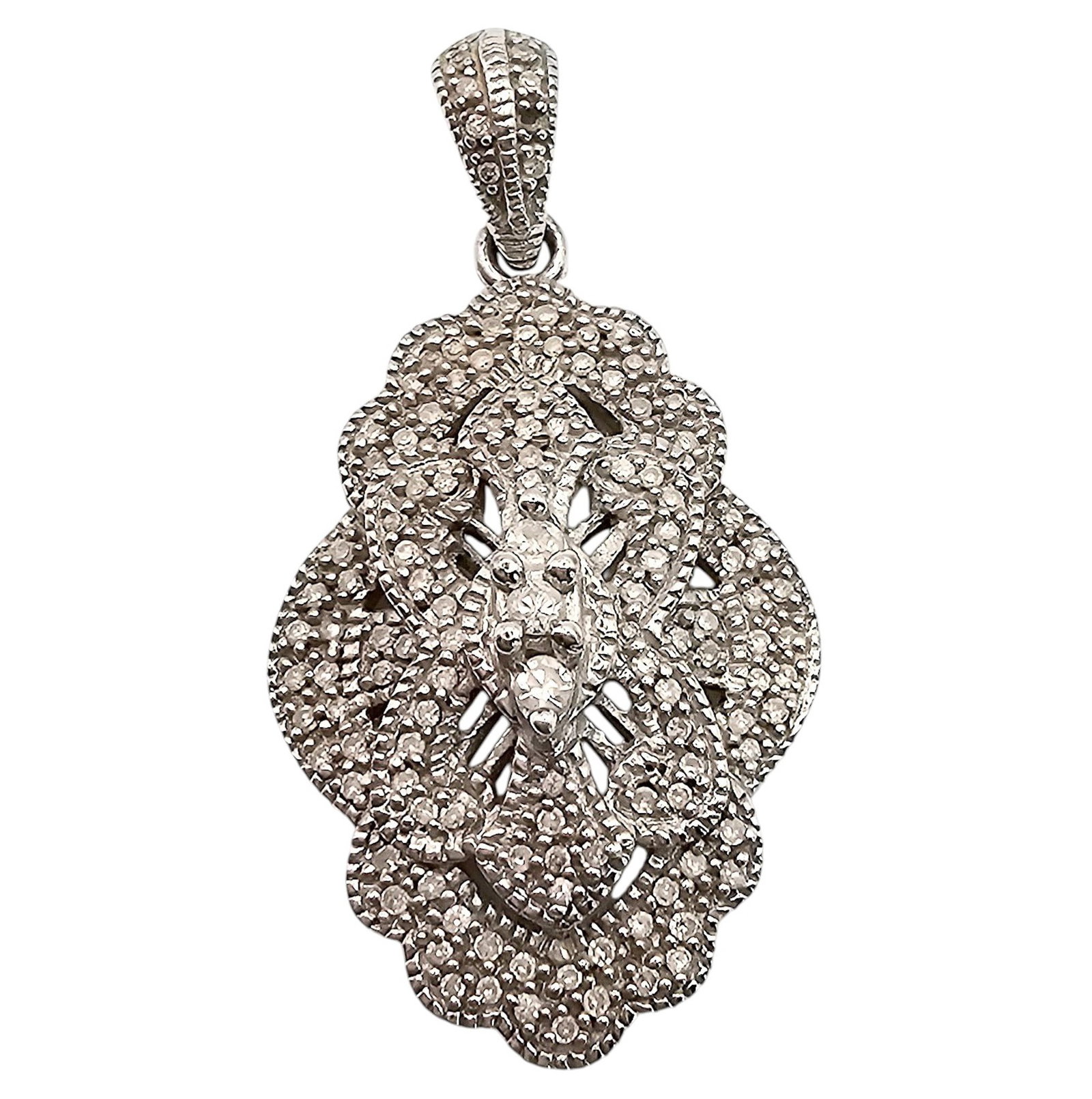 Diamond Sterling Silver Pendant 6.8 G: Diamond Sterling Silver Pendant 6.8 G