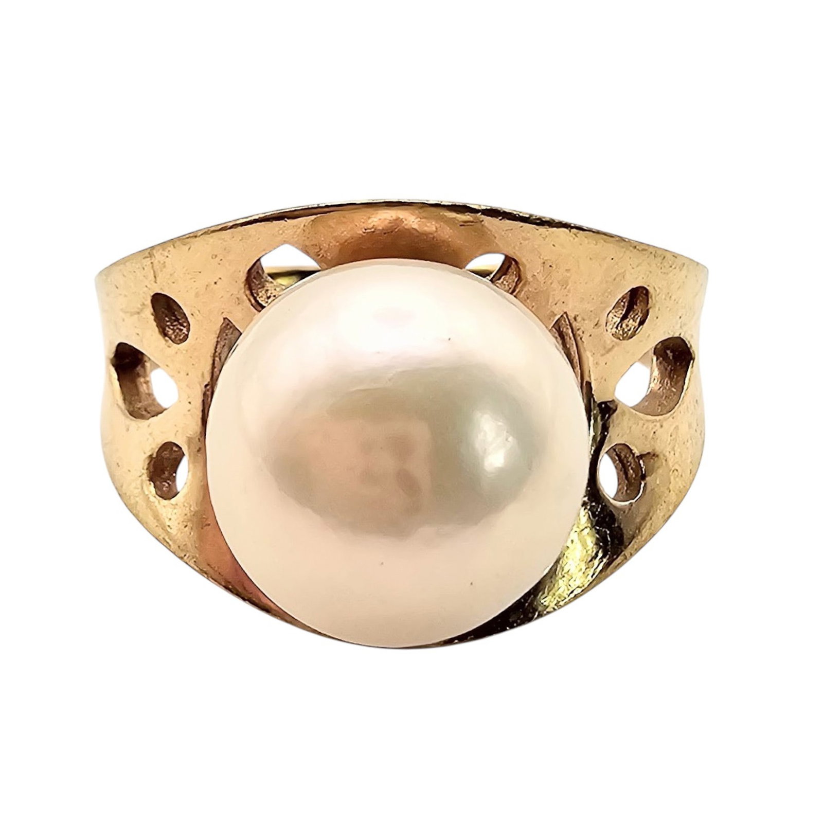 OP Pearl Gold Over Sterling Silver Ring Size 11.25 10.2 G: OP Pearl Gold Over Sterling Silver Ring Size 11.25 10.2 G
