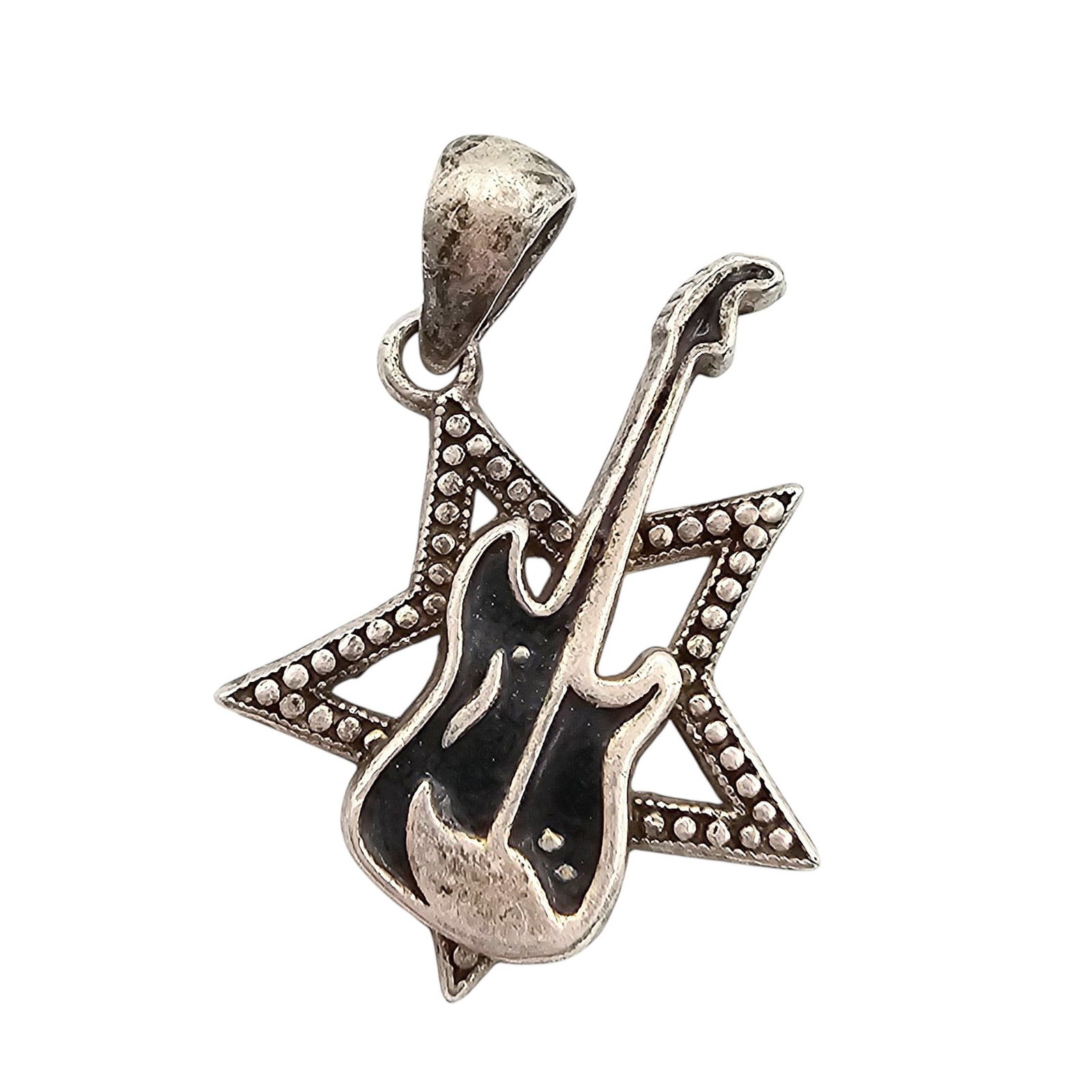 Disney JGM Sterling Silver Guitar Pendant 1.7 G: Disney JGM Sterling Silver Guitar Pendant 1.7 G