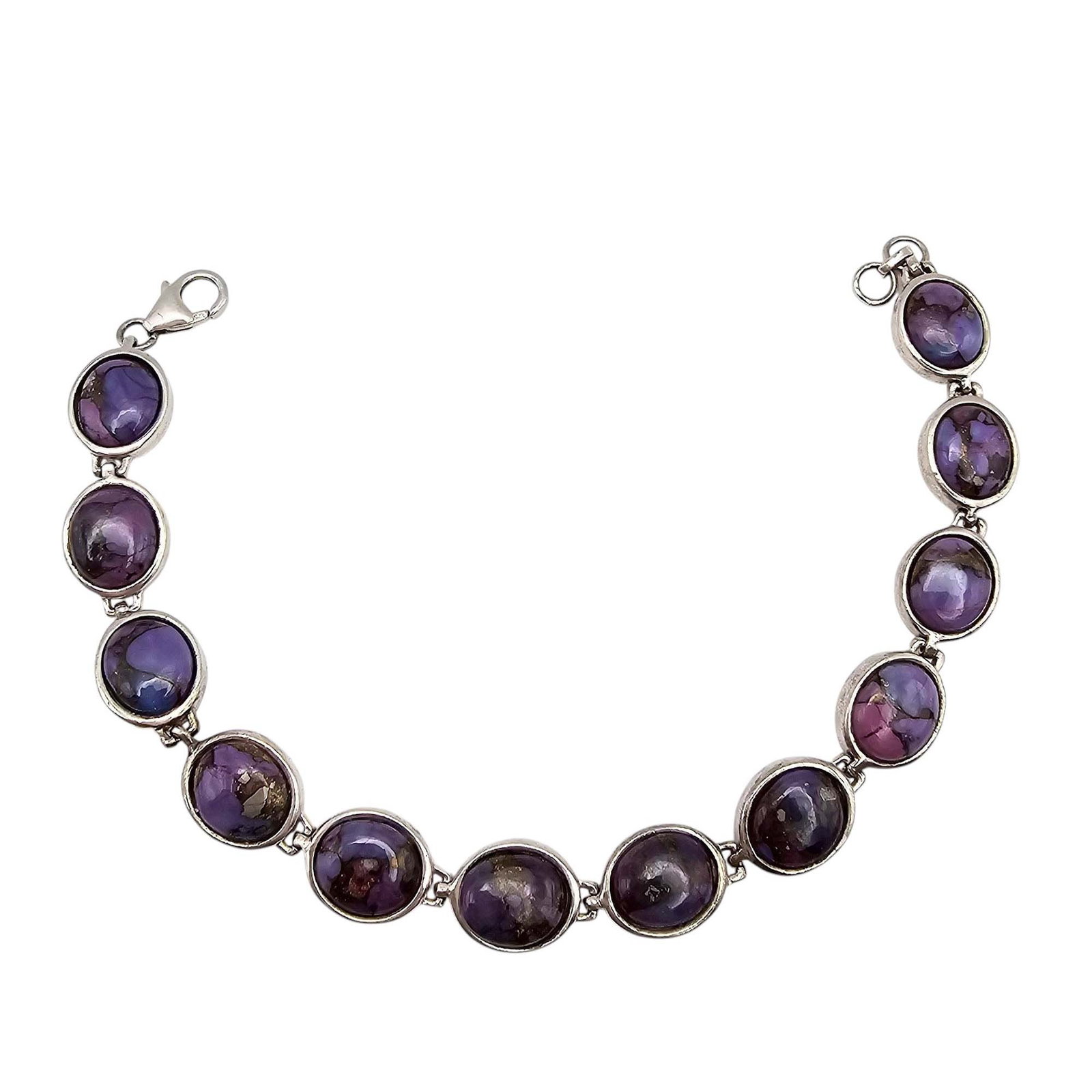 Purple Stone Sterling Silver Bracelet 22 G: Purple Stone Sterling Silver Bracelet 22 G