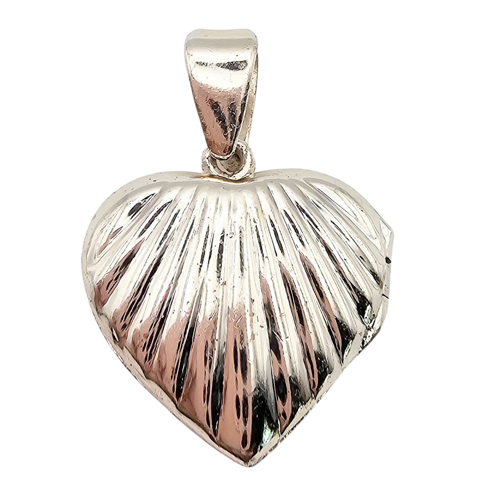 NF Sterling Silver Heart Locket Pendant 3.9 G (1 of 4)