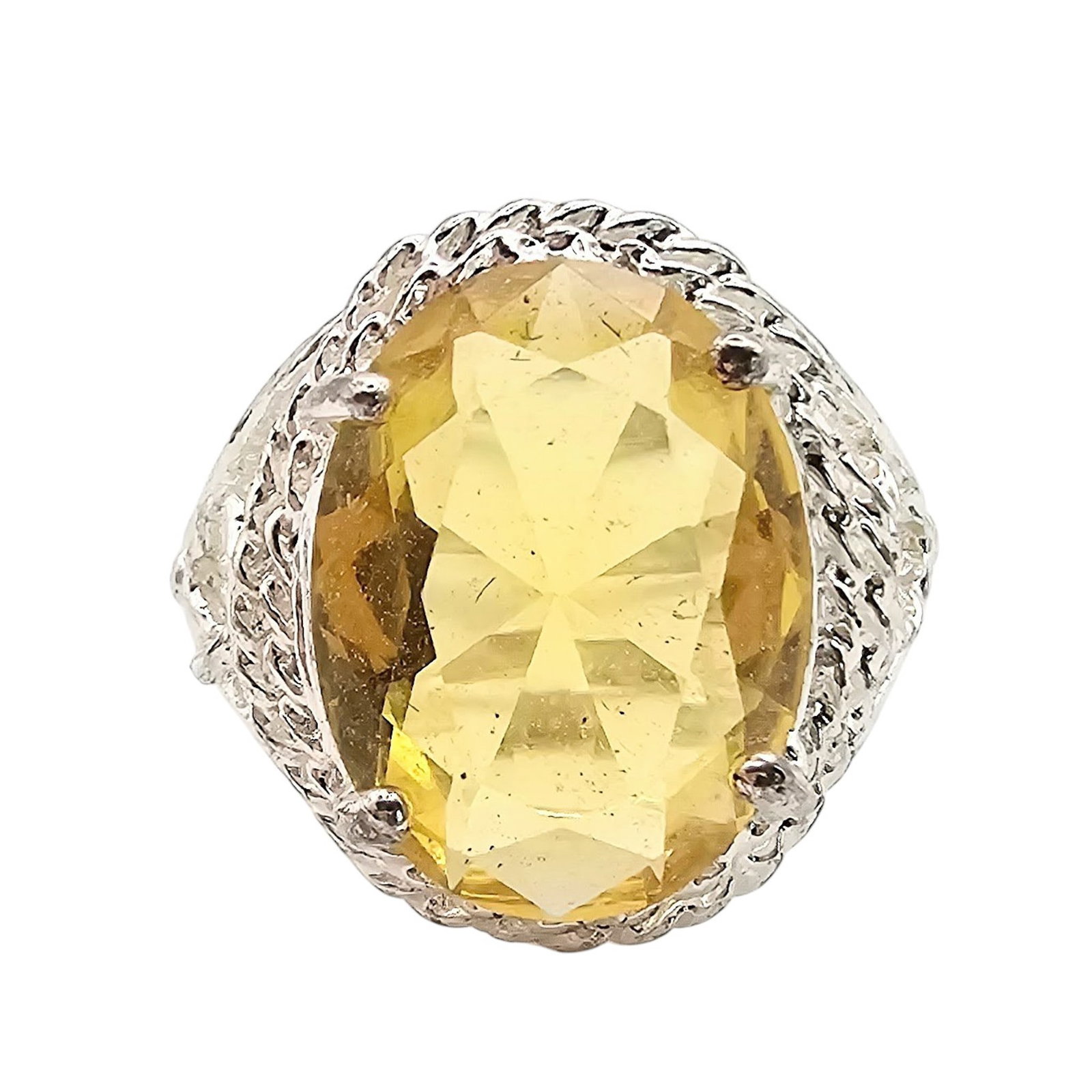 Rhinestone Sterling Silver Ring Size 7.75 4.9 G: Rhinestone Sterling Silver Ring Size 7.75 4.9 G