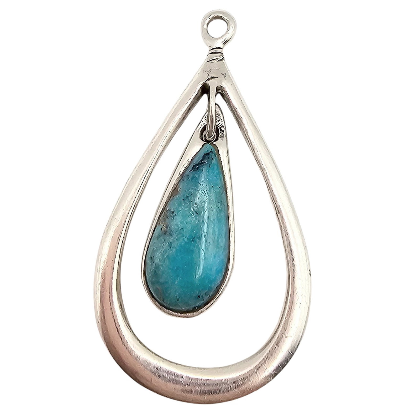 BX Turquoise Sterling Silver Pendant 2.5 G: BX Turquoise Sterling Silver Pendant 2.5 G