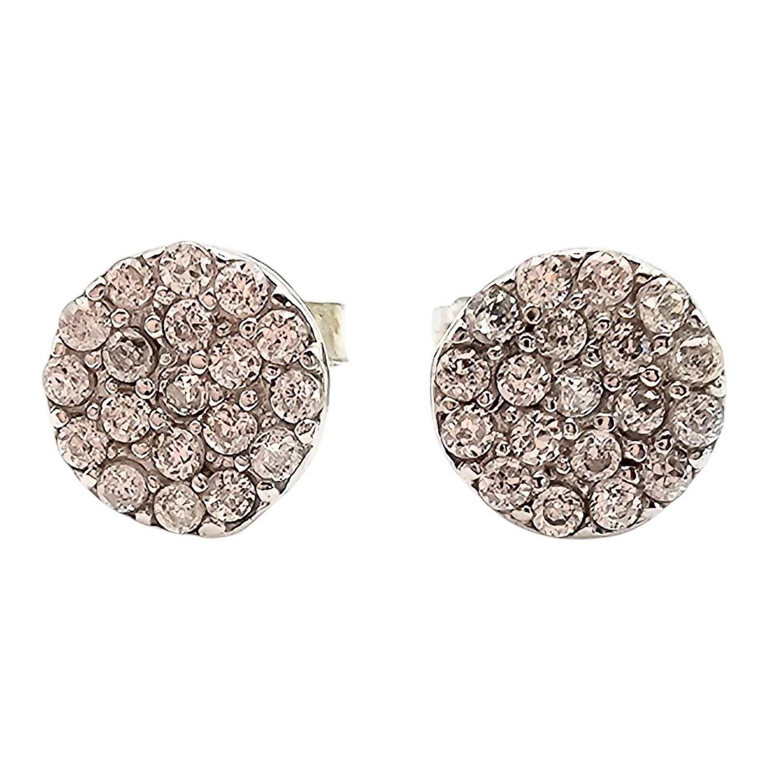 Rhinestone Sterling Silver Earrings 0.9 G: Rhinestone Sterling Silver Earrings 0.9 G