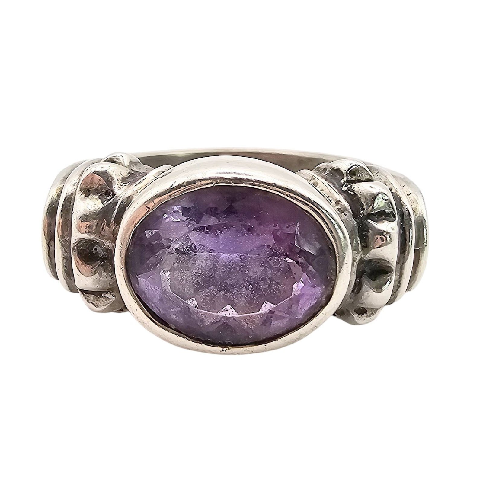 Amethyst Sterling Silver Ring Size 6.25 9 G: Amethyst Sterling Silver Ring Size 6.25 9 G