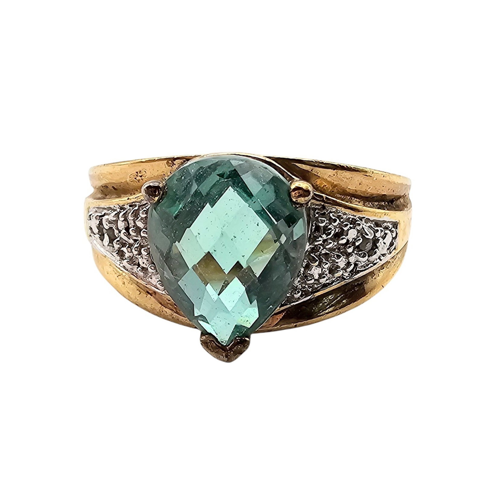 Ross Simons Diamond Green Gemstone Gold Over Sterling Silver Ring Size 7.5 5.3 G: Ross Simons Diamond Green Gemstone Gold Over Sterling Silver Ring Size 7.5 5.3 G