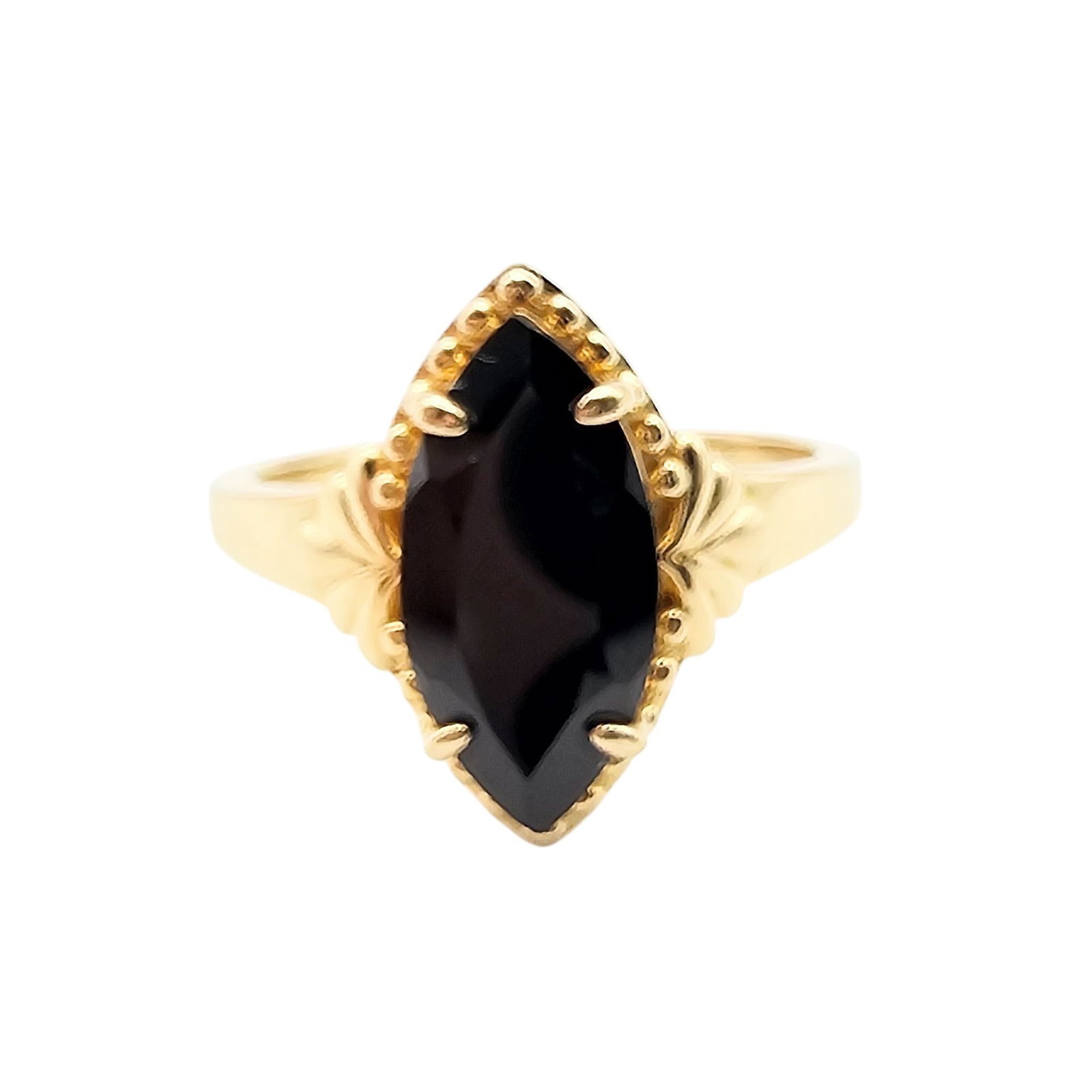 DK Black Tourmaline Gold Over Sterling Silver Ring Size 11.5 6.5 G: DK Black Tourmaline Gold Over Sterling Silver Ring Size 11.5 6.5 G