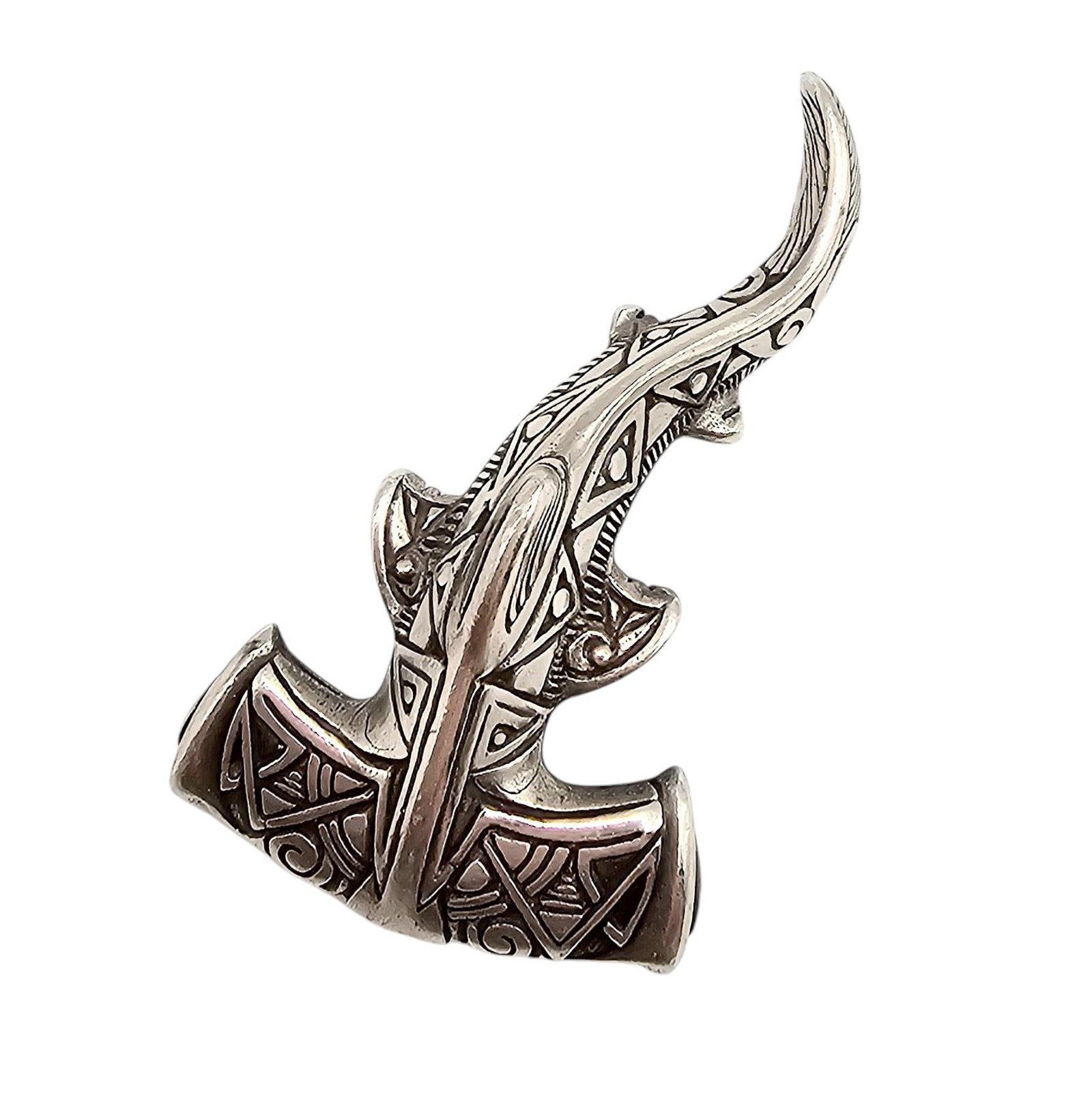Sterling Silver Hammerhead Shark Pendant 12.9 G: Sterling Silver Hammerhead Shark Pendant 12.9 G