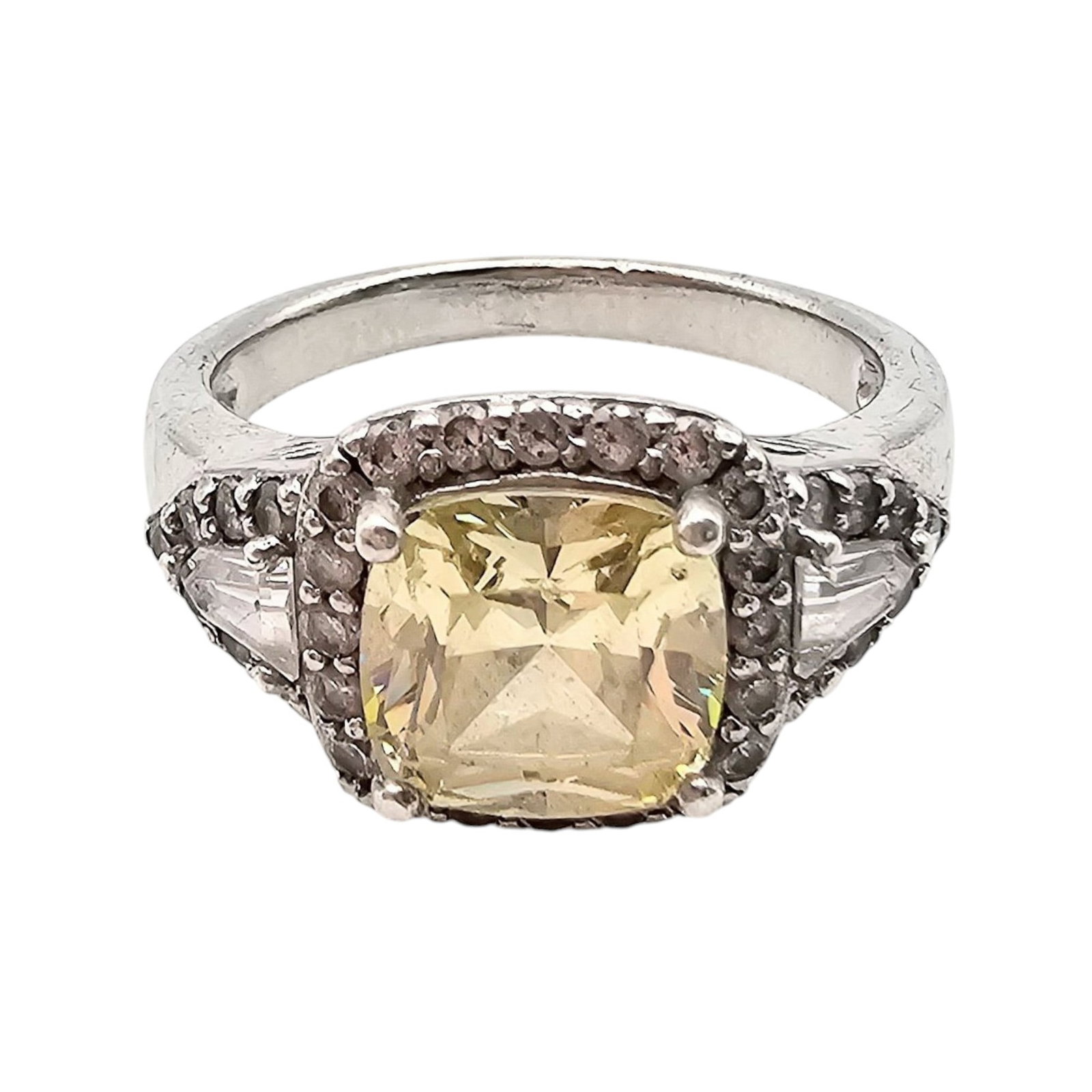 FC Cubic Zirconia Sterling Silver Ring Size 7.75 5.2 G: FC Cubic Zirconia Sterling Silver Ring Size 7.75 5.2 G
