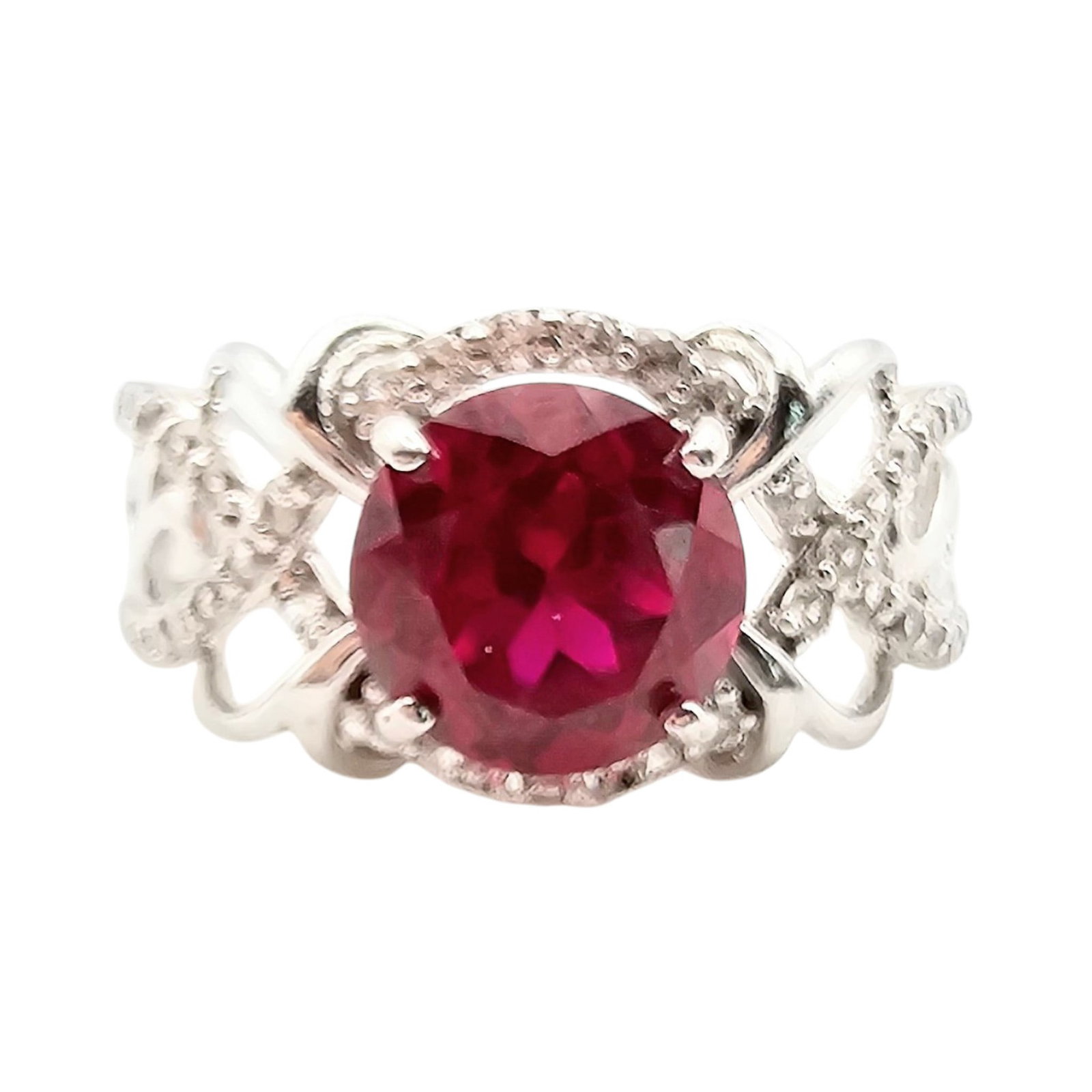 Ruby White Topaz Sterling Silver Ring Size 9.25 5.4 G: Ruby White Topaz Sterling Silver Ring Size 9.25 5.4 G