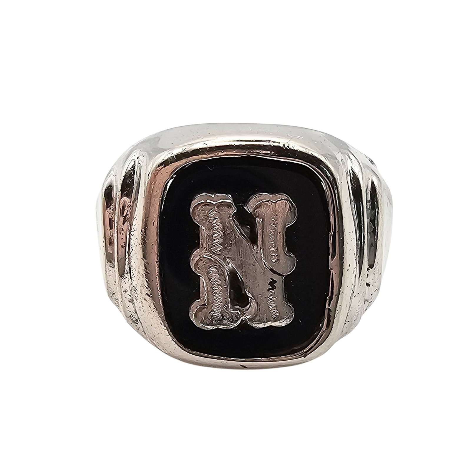 ESPO Onyx Sterling Silver N Ring Size 6.5 5.6 G: ESPO Onyx Sterling Silver N Ring Size 6.5 5.6 G