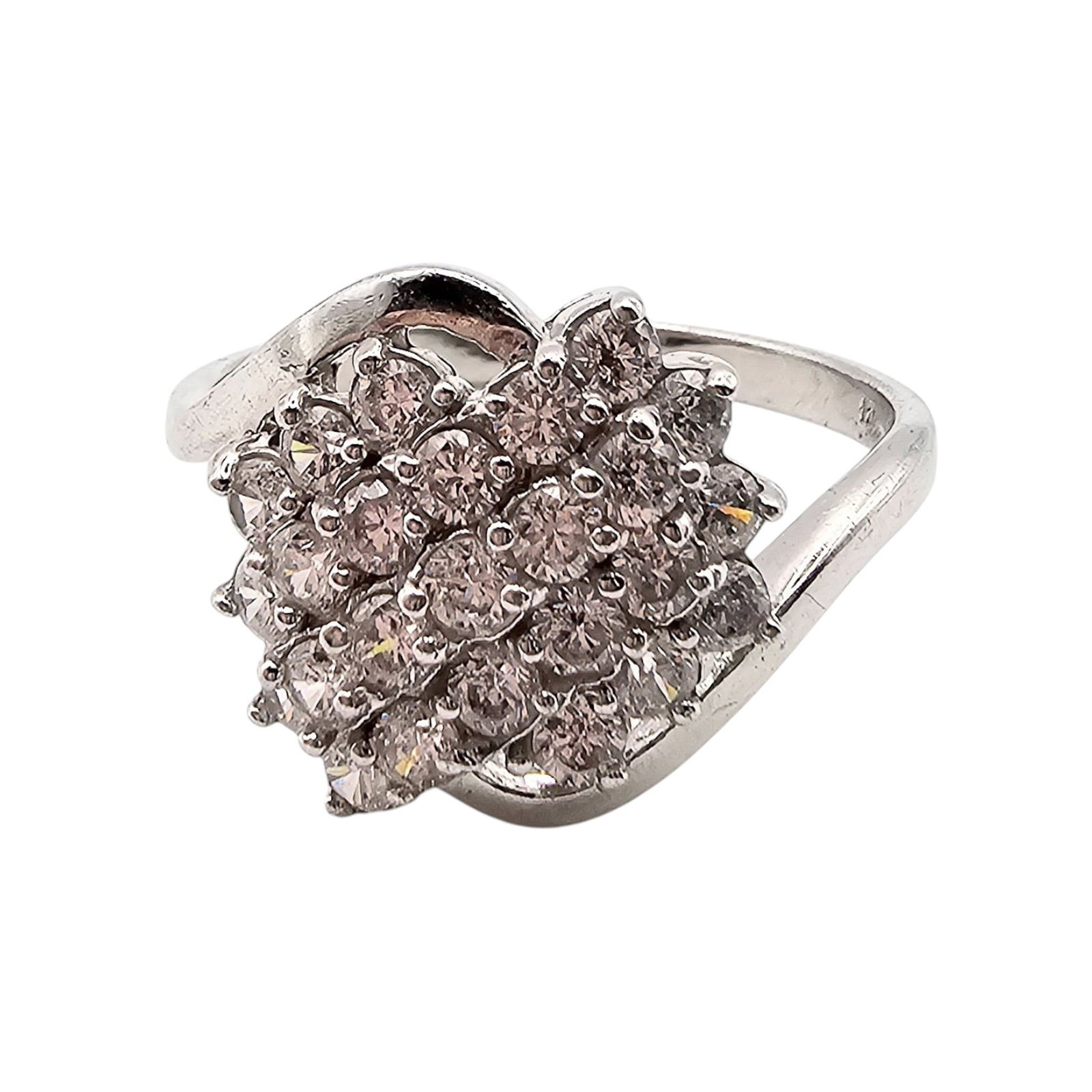 FZN Clear Stones Sterling Silver Ring Size 11.75 5.5 G: FZN Clear Stones Sterling Silver Ring Size 11.75 5.5 G