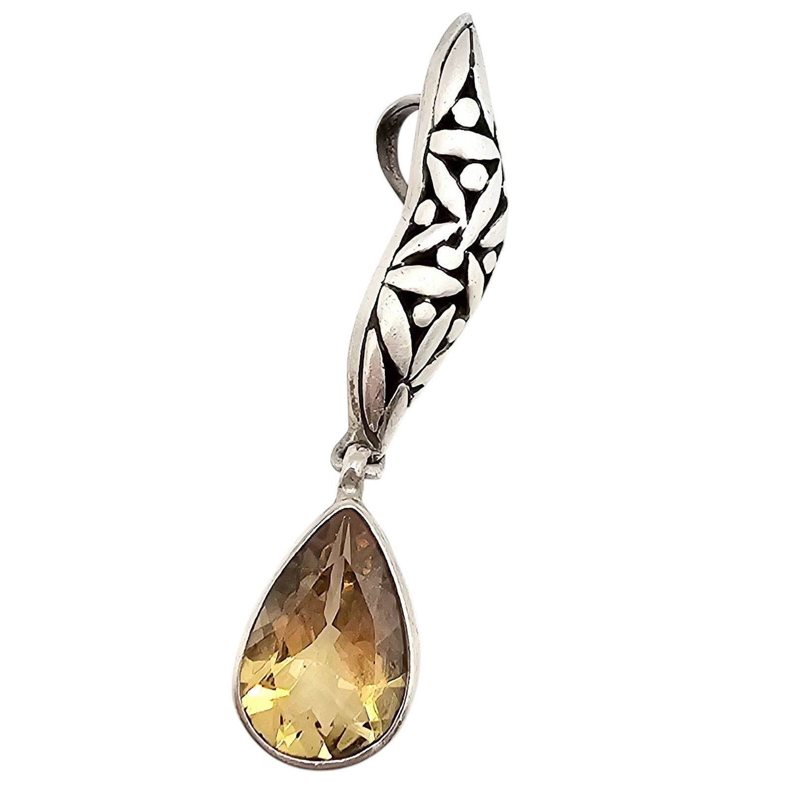 Citrine Sterling Silver Pendant 3.6 G: Citrine Sterling Silver Pendant 3.6 G