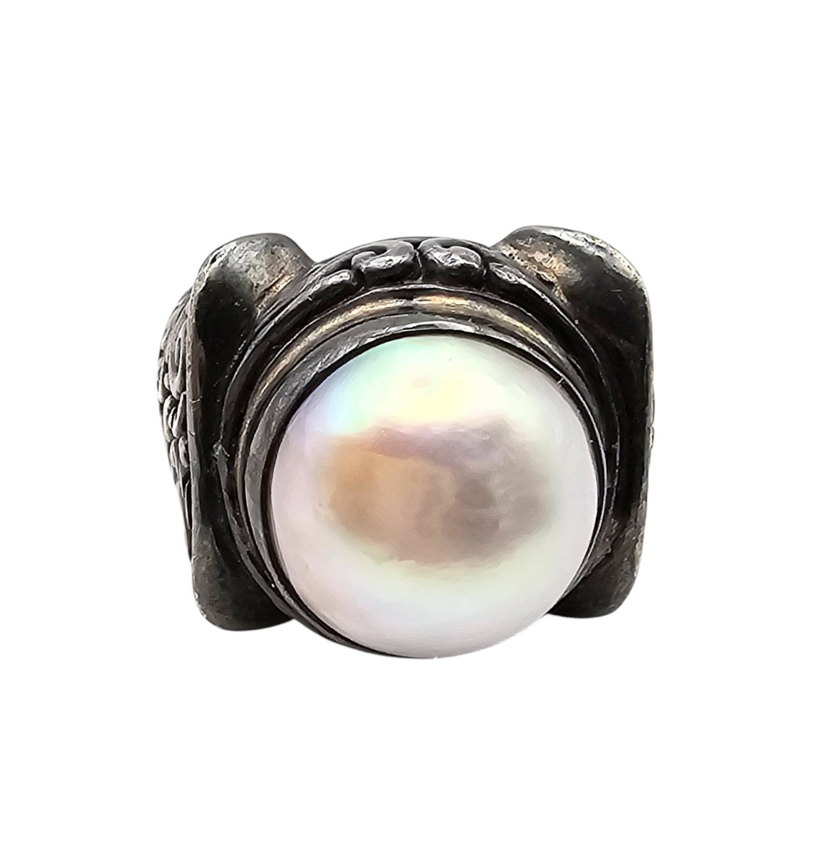Pearl Sterling Silver Ring Size 7.25 17.7 G (1 of 4)