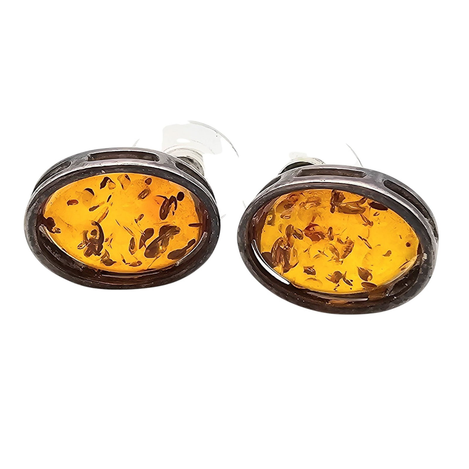 Amber Sterling Silver Earrings 4.4 G (1 of 4)