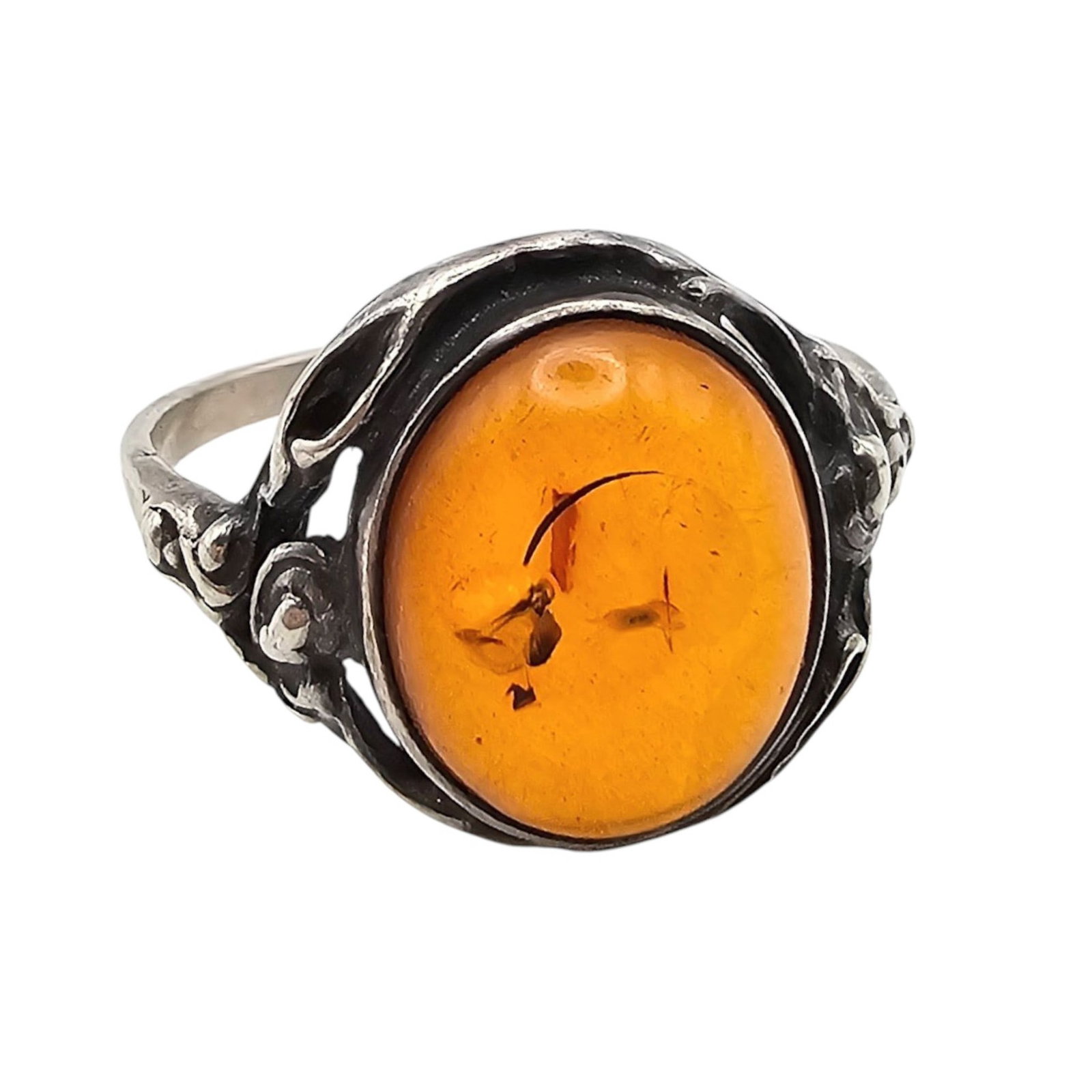 Amber Sterling Silver Ring Size 8.25 2.9 G (1 of 4)