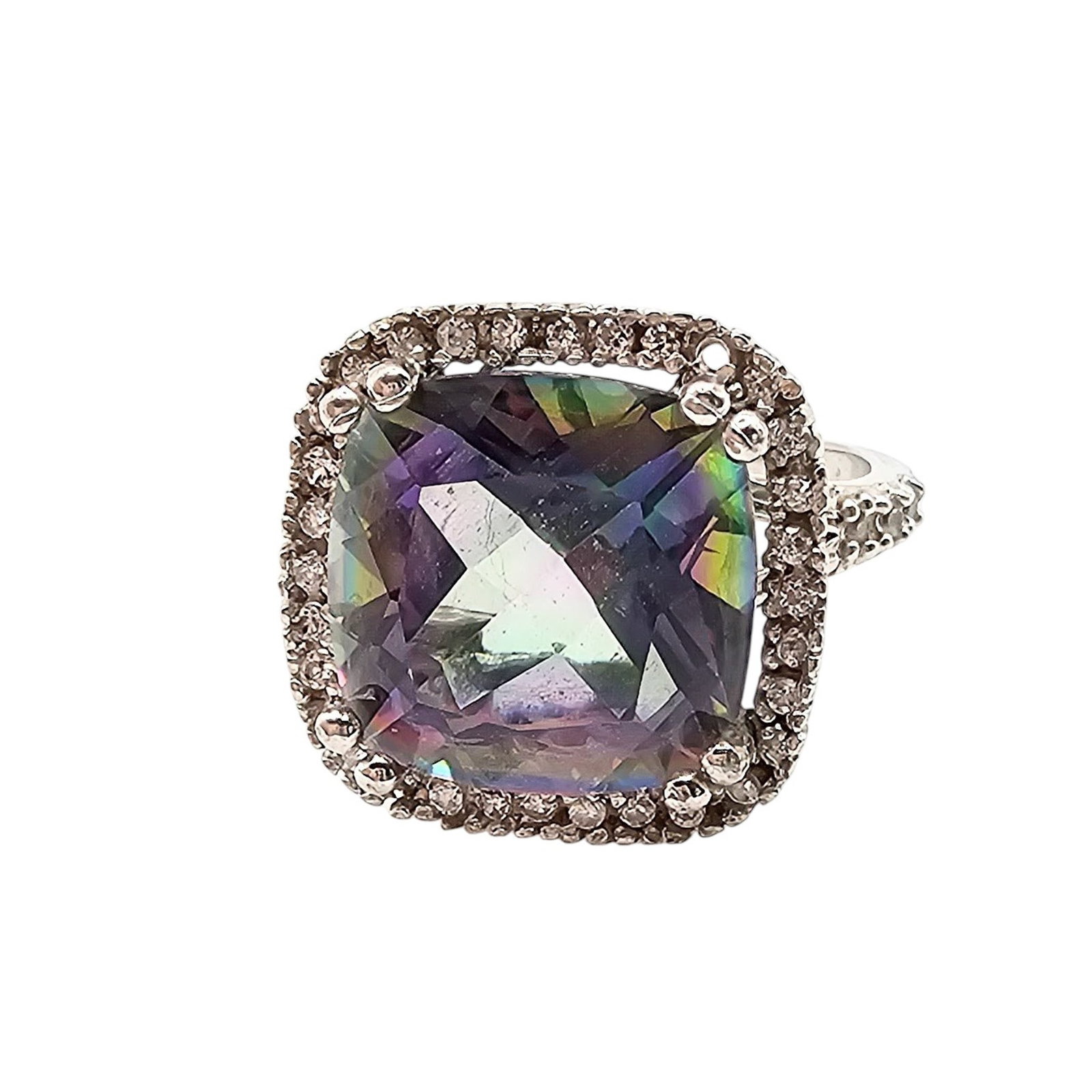 Mystic Topaz Sterling Silver Ring Size 4.5 4 G (1 of 4)