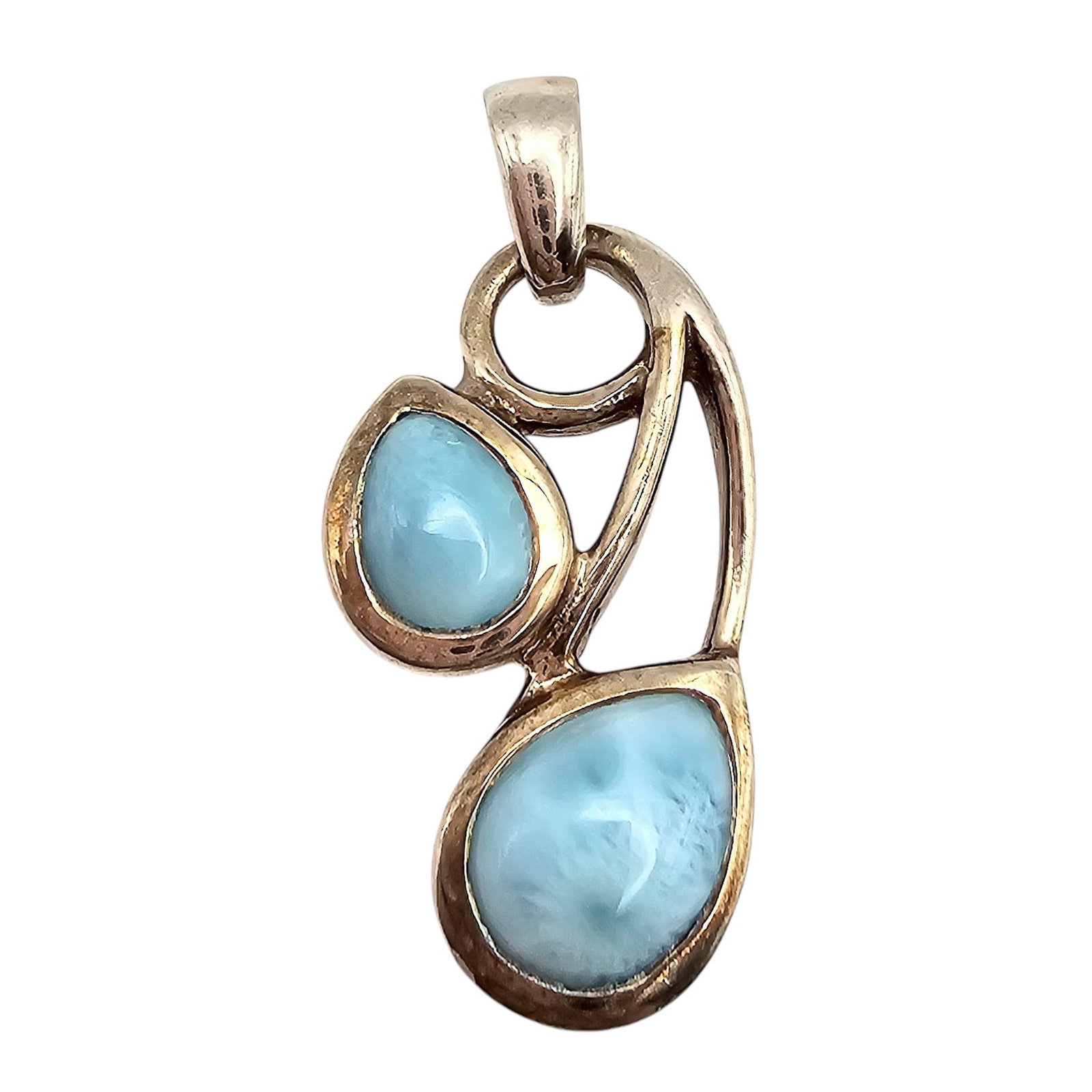 Larimar Sterling Silver Pendant 7.7 G: Larimar Sterling Silver Pendant 7.7 G