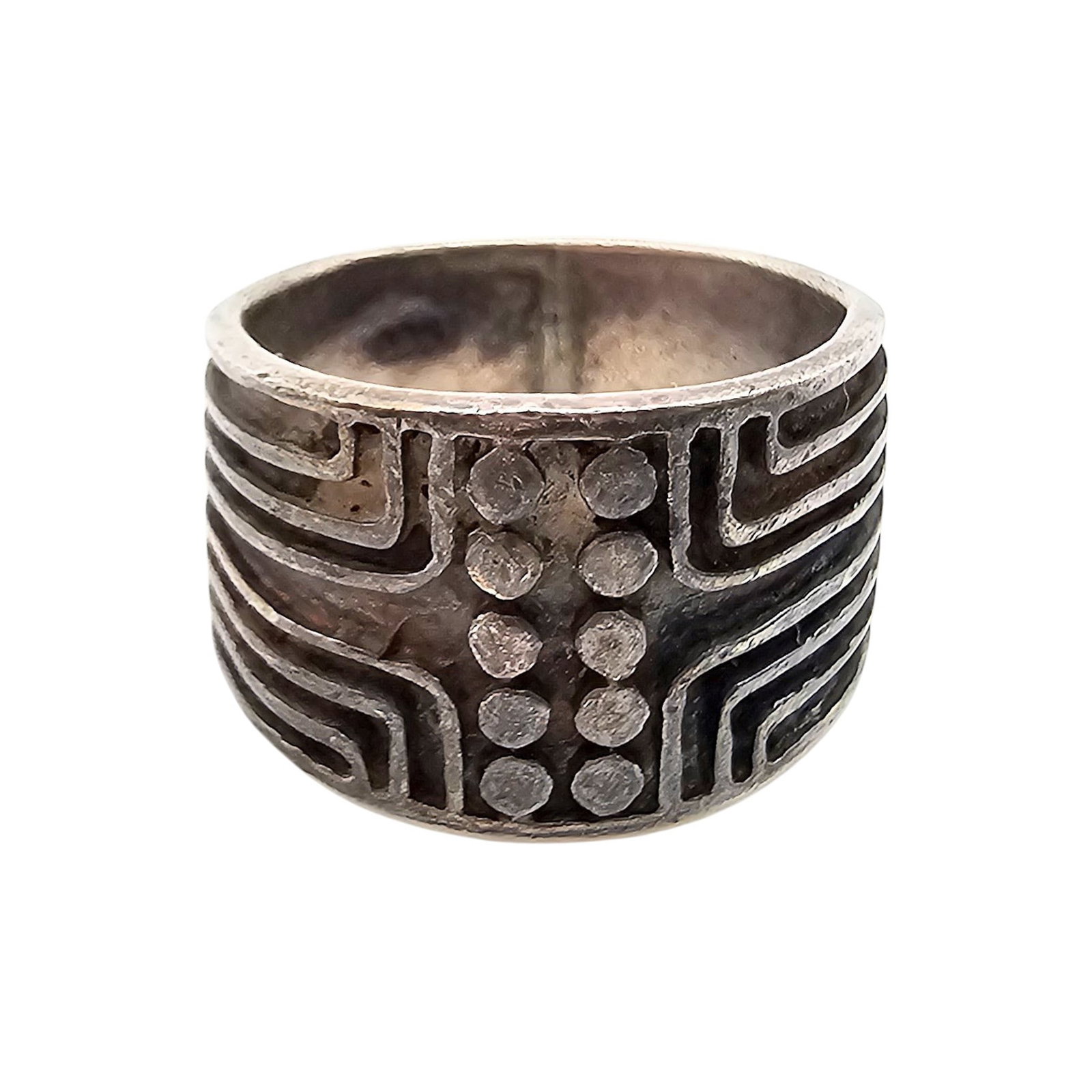 Sterling Silver Line And Dot Design Ring Size 6.75 6.2 G: Sterling Silver Line and Dot Design Ring Size 6.75 6.2 G