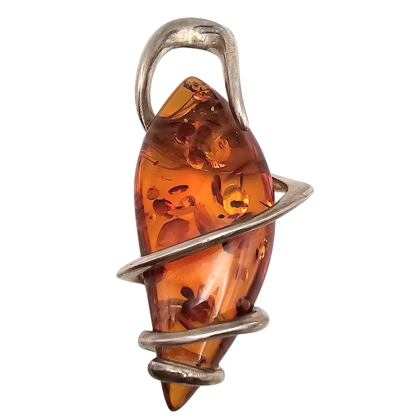 Amber Sterling Silver Pendant 7.9 G (1 of 4)