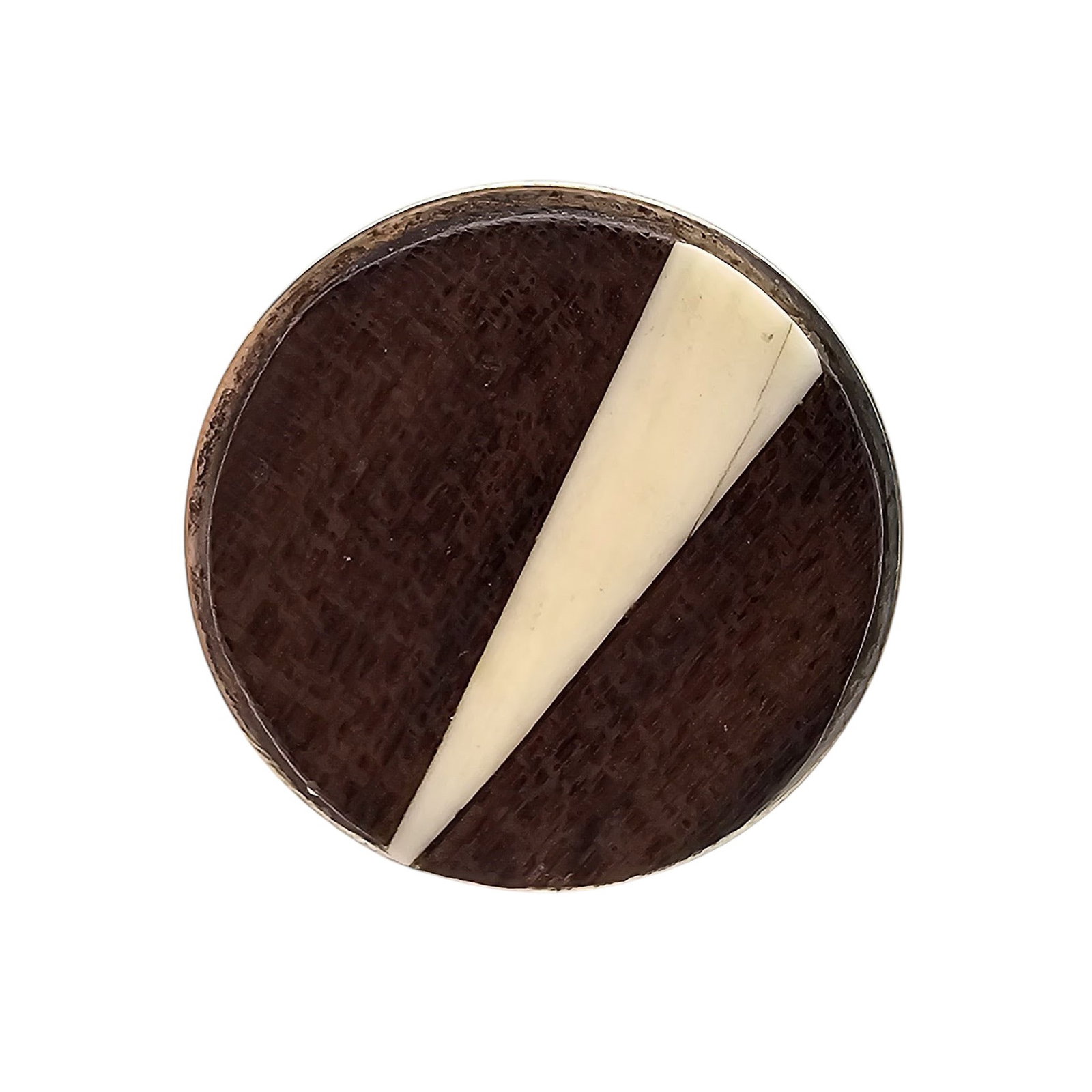 Vintage Wood And Bone Sterling Silver Modernist Ring Size 6.5 12 G: Vintage Wood And Bone Sterling Silver Modernist Ring Size 6.5 12 G