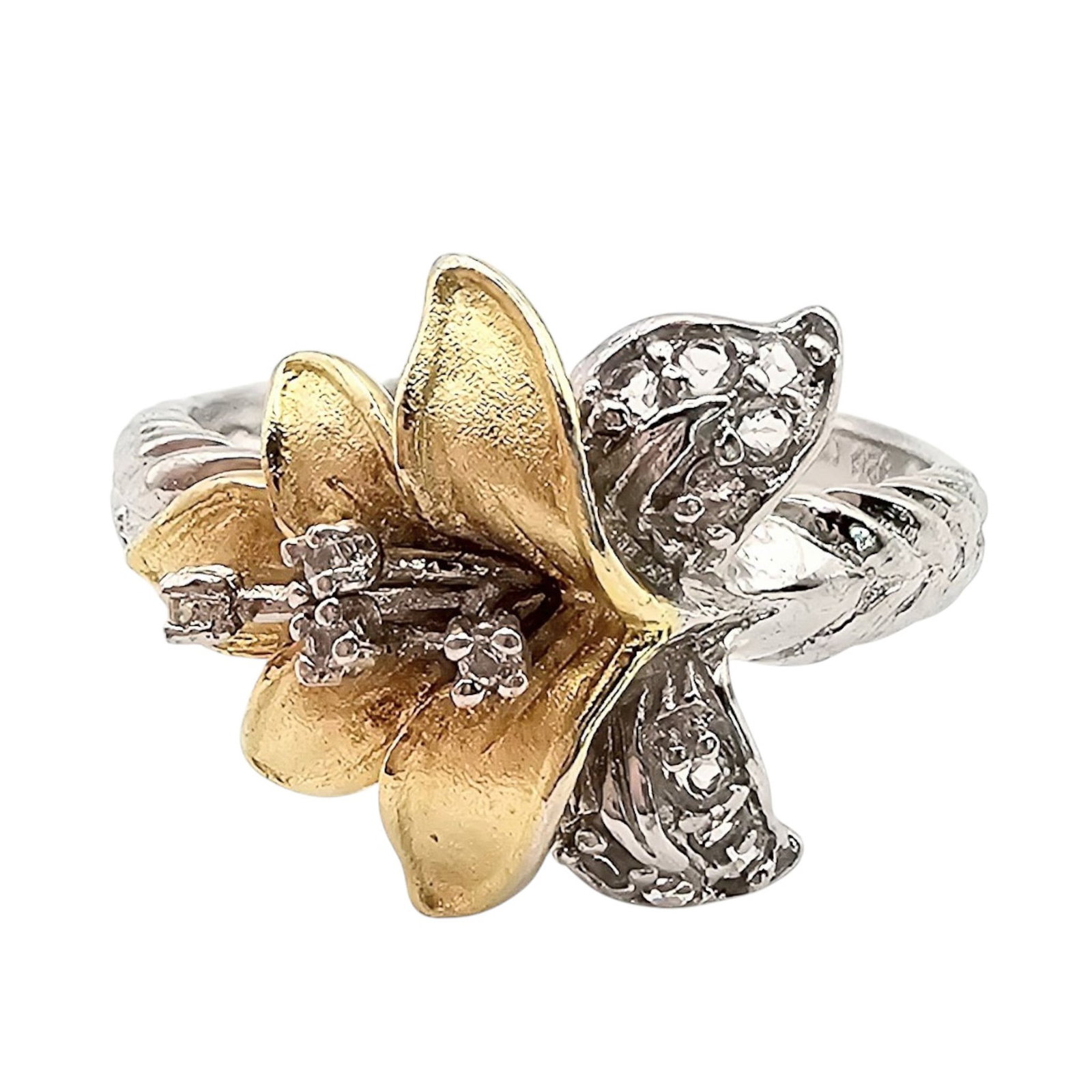 Gemstone Sterling Silver Flower Ring Size 6 2.4 G: Gemstone Sterling Silver Flower Ring Size 6 2.4 G