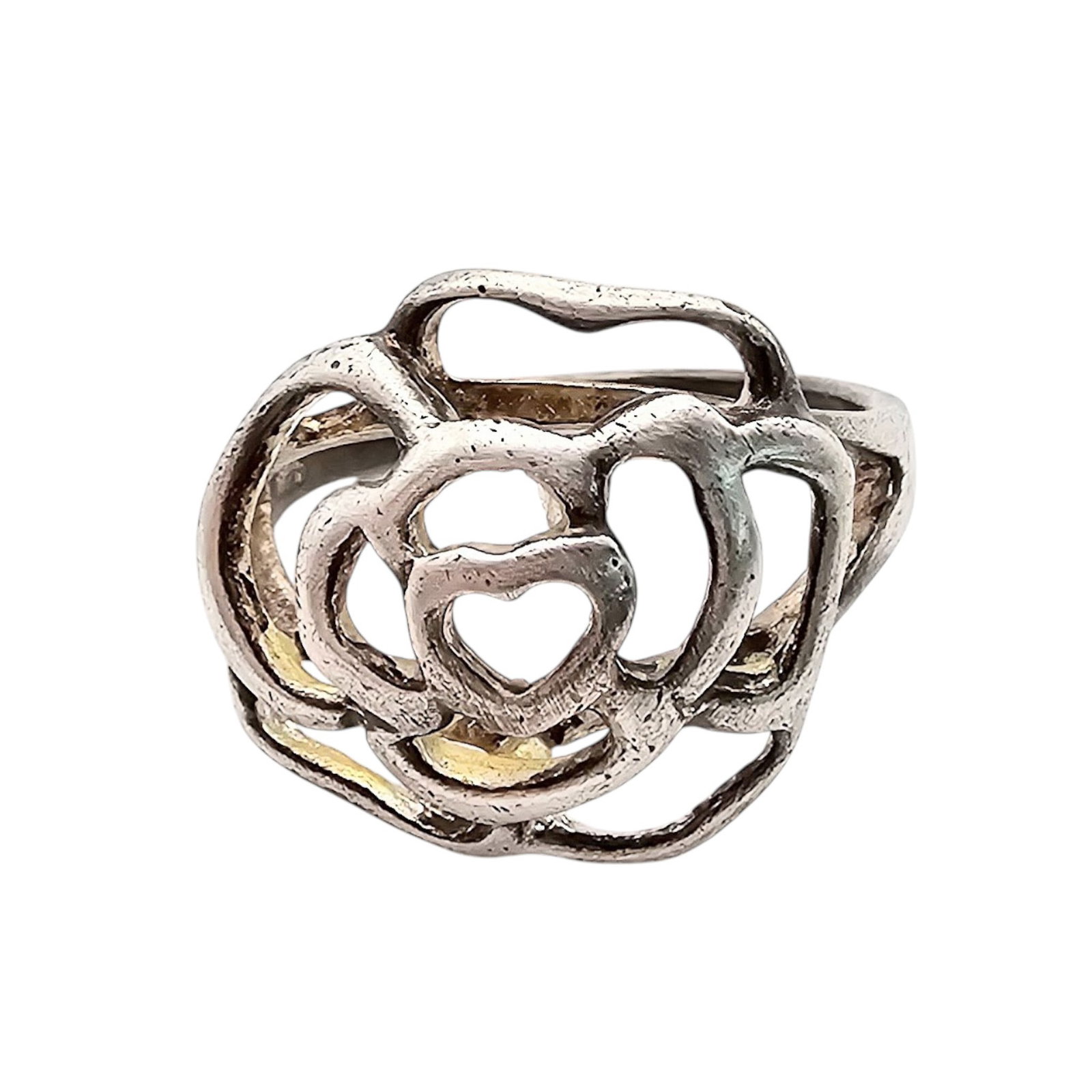 Sterling Silver Floral Ring Size 7.75 3.9 G: Sterling Silver Floral Ring Size 7.75 3.9 G