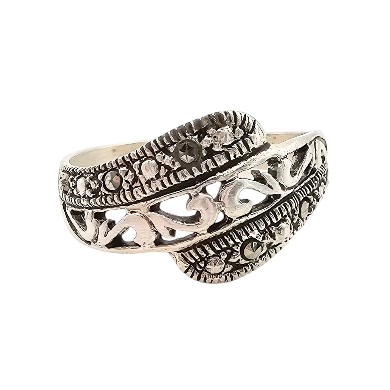 CW Rhinestone Sterling Silver Ring Size 7.5 2.6 G: CW Rhinestone Sterling Silver Ring Size 7.5 2.6 G