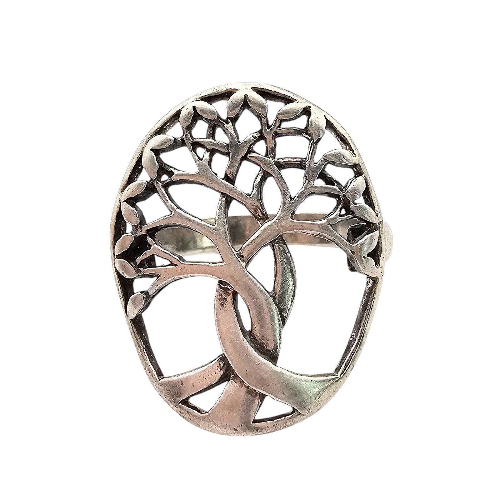 Sterling Silver Tree Ring Size 3.5 3 G: Sterling Silver Tree Ring Size 3.5 3 G bent band