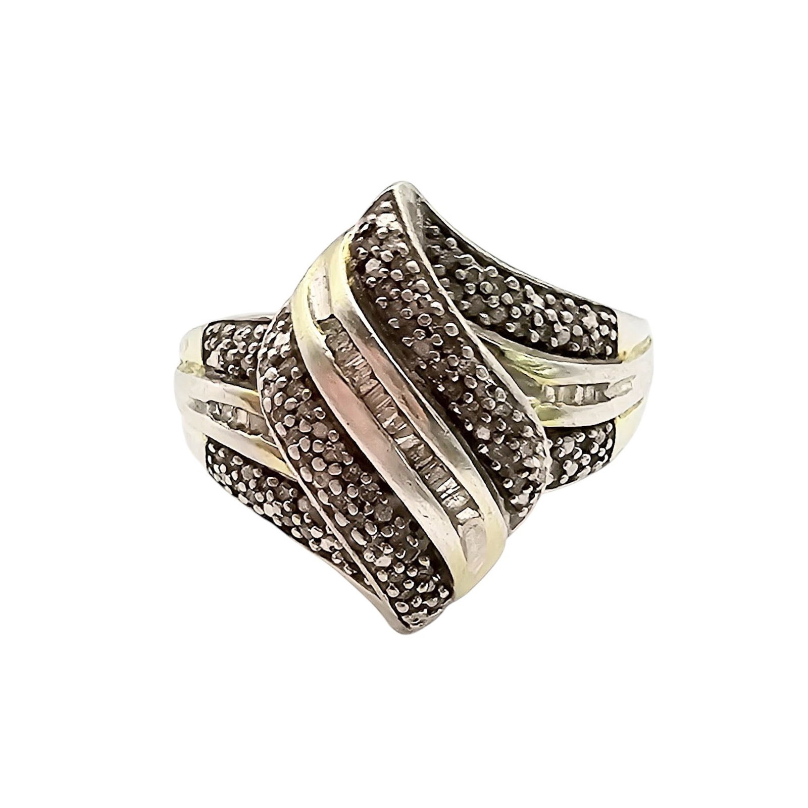 Diamond Sterling Silver Ring Size 9 5.2 G (1 of 4)