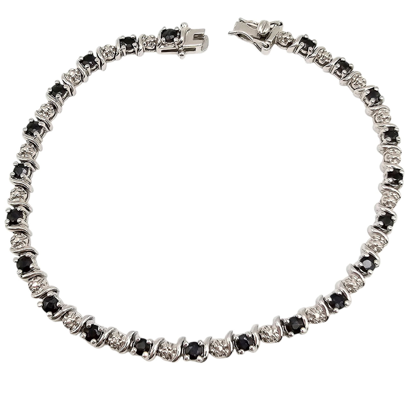 Ross Simons Sapphire Sterling Silver Tennis Bracelet 14.6 G: Ross Simons Sapphire Sterling Silver Tennis Bracelet 14.6 G