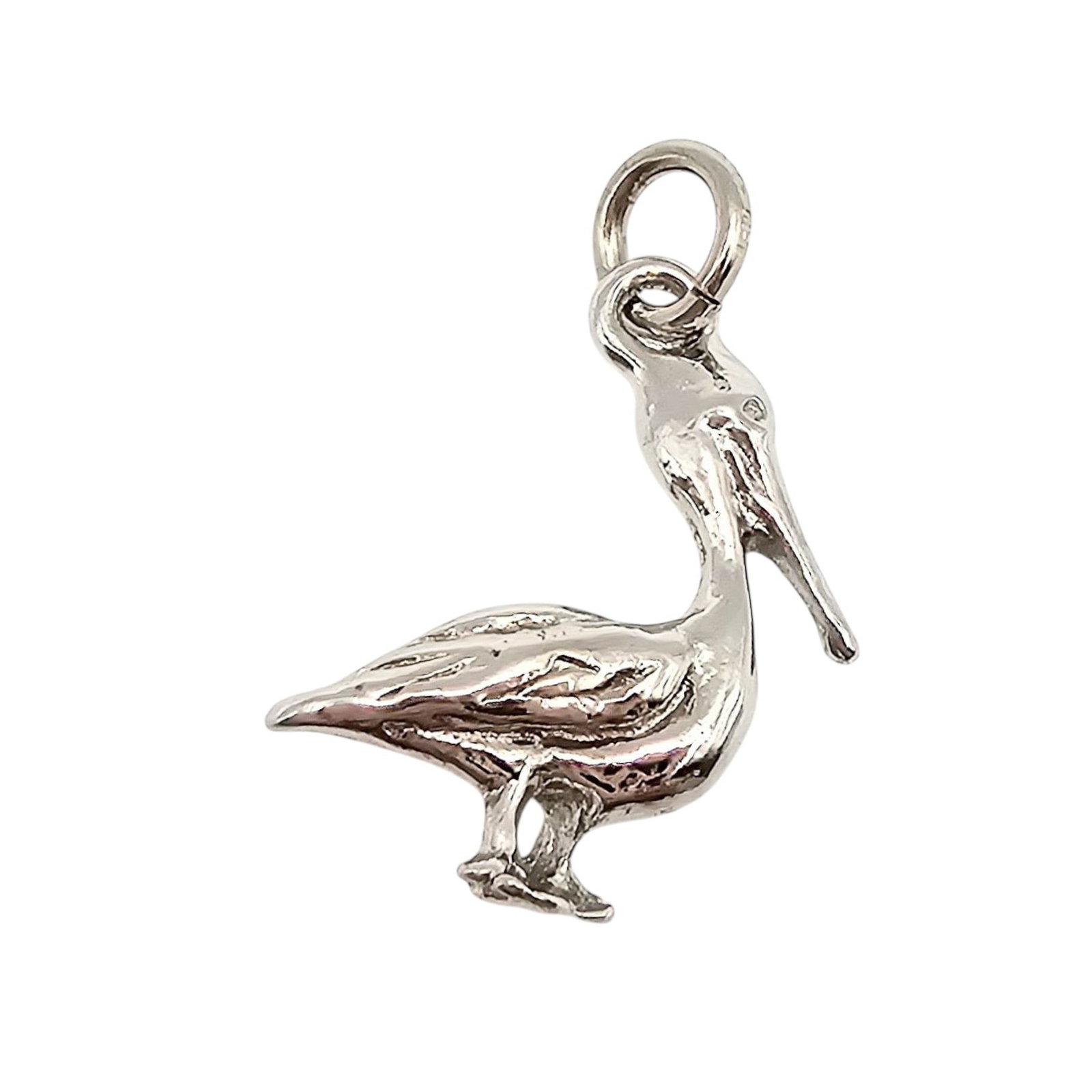Sterling Silver Pelican Charm 1.6 G: Sterling Silver Pelican Charm 1.6 G