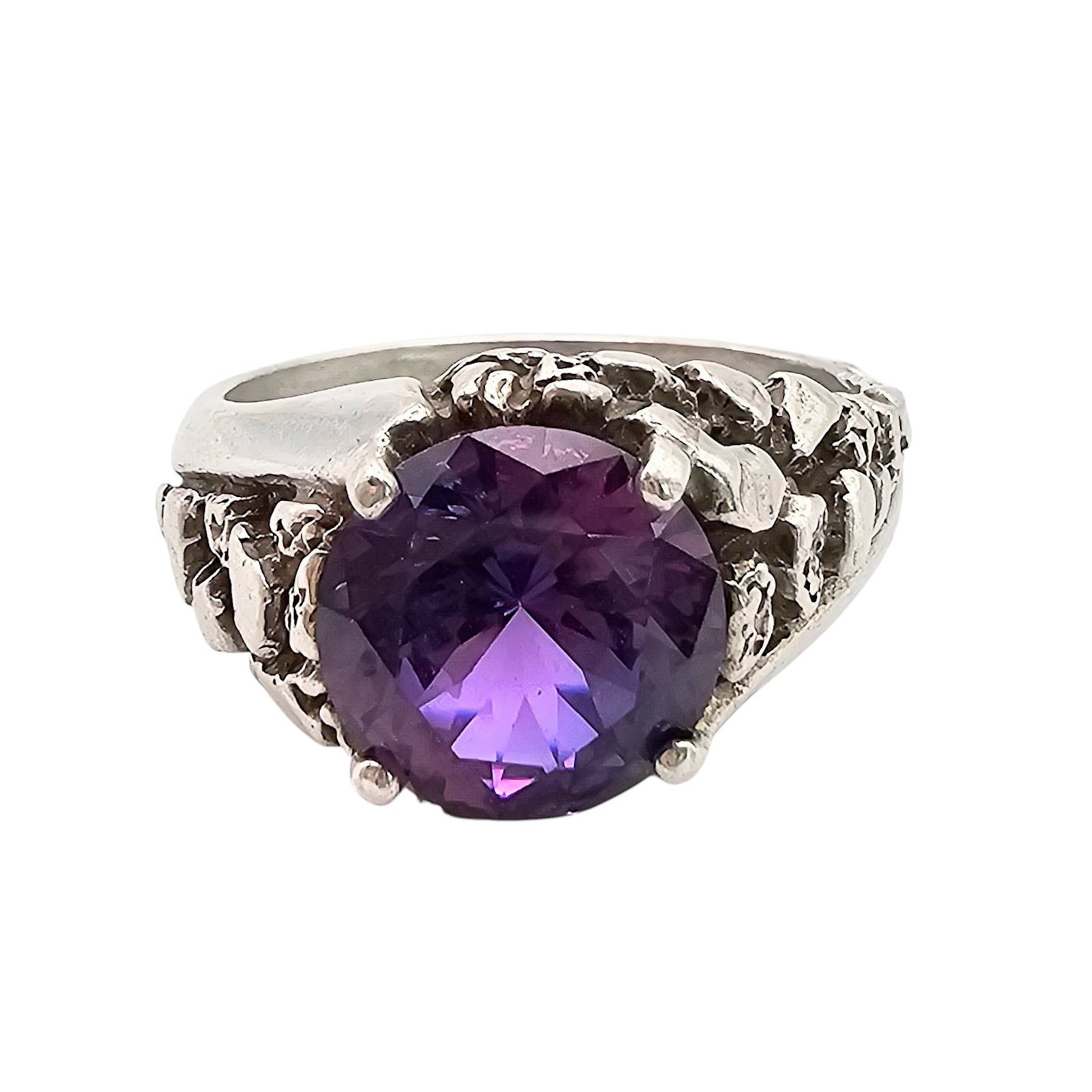Signed Sapphire Sterling Silver Ring Size 9.5 7.7 G: Signed Sapphire Sterling Silver Ring Size 9.5 7.7 G As is stone Loose