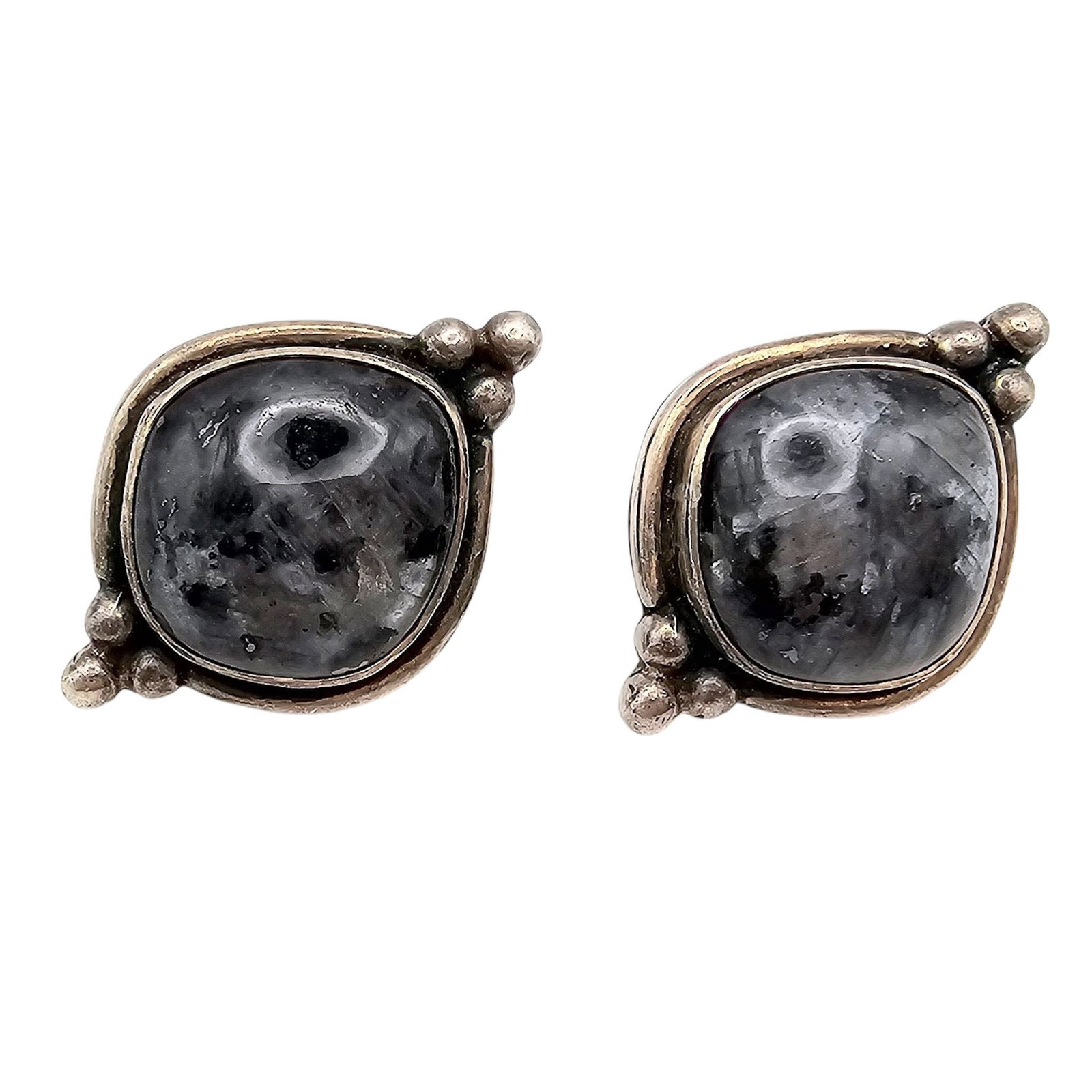 TSJC Labradorite Sterling Silver Earrings 6.9 G: TSJC Labradorite Sterling Silver Earrings 6.9 G As is No Backs