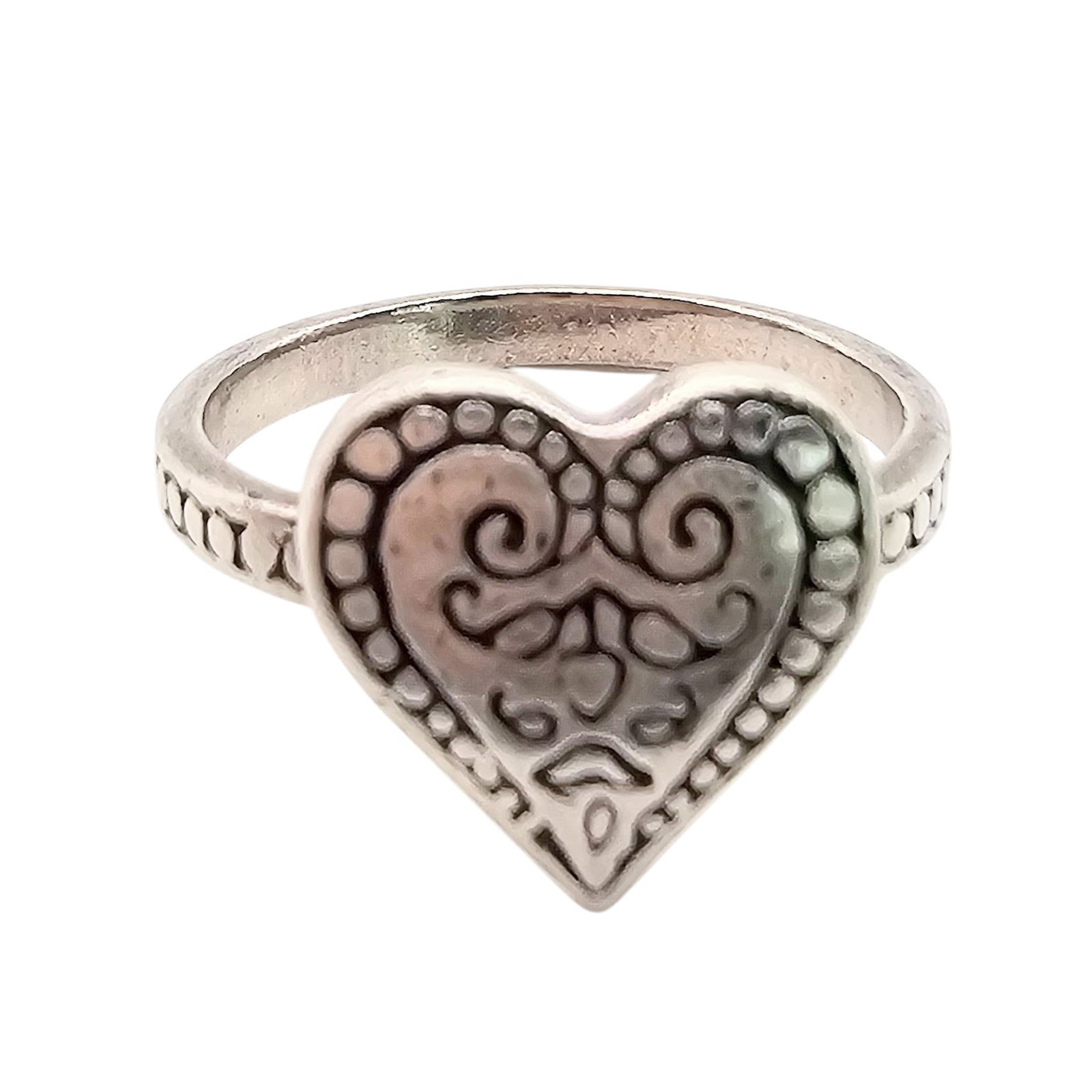 Signed With A Heart Sterling Silver Ring Size 8.25 5.2 G: Signed With A Heart Sterling Silver Ring Size 8.25 5.2 G