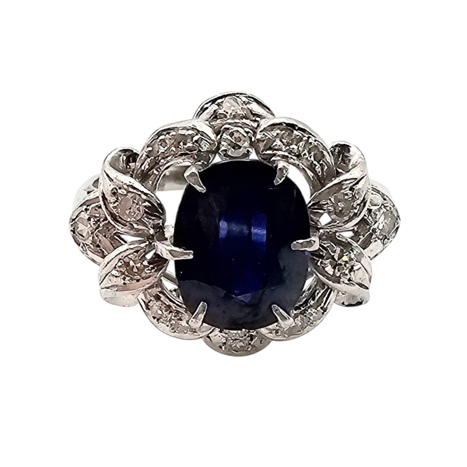Sapphire Sterling Silver Ring Size 5.75 5.4 G: Sapphire Sterling Silver Ring Size 5.75 5.4 G