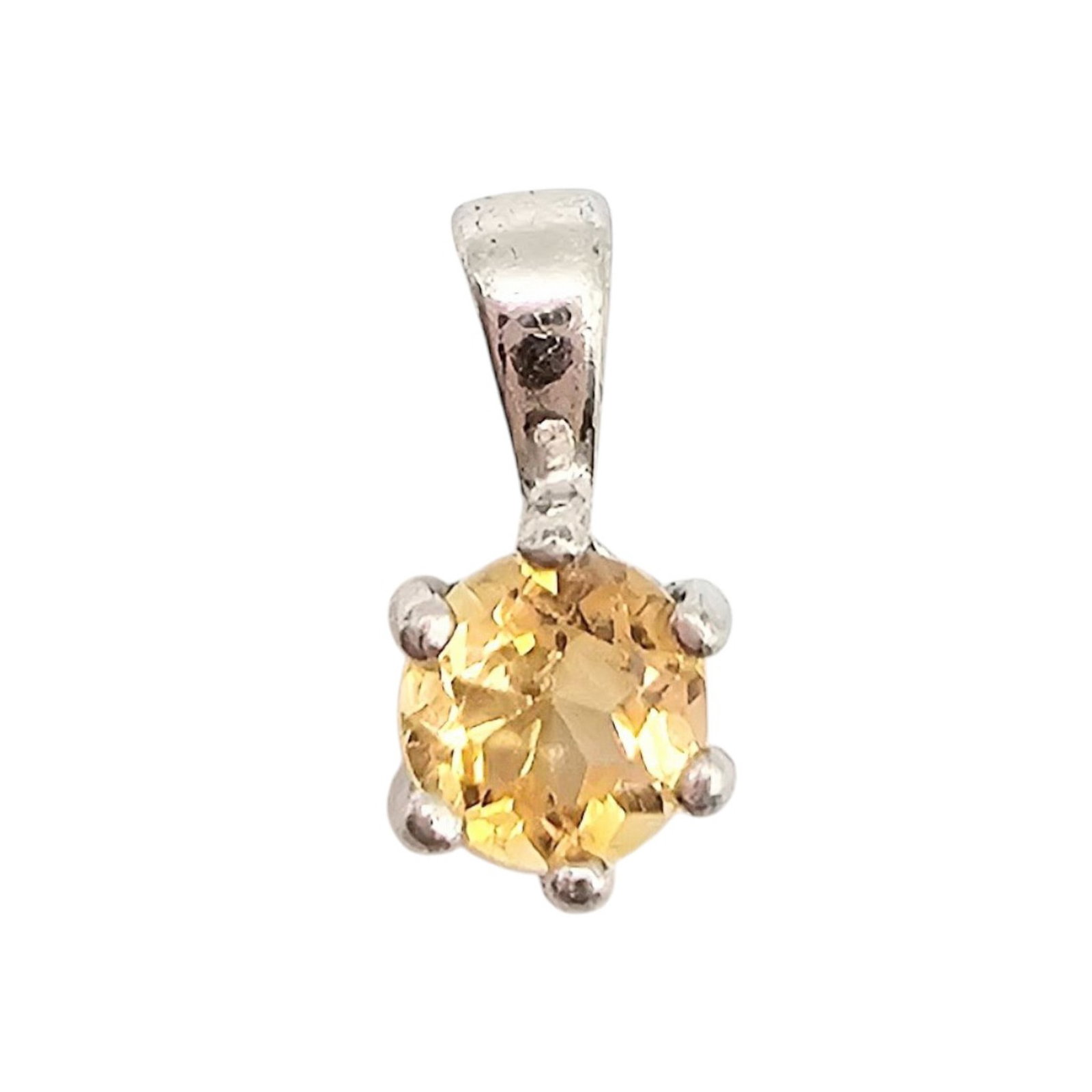 RJ Citrine Sterling Silver Pendant 0.6 G: RJ Citrine Sterling Silver Pendant 0.6 G