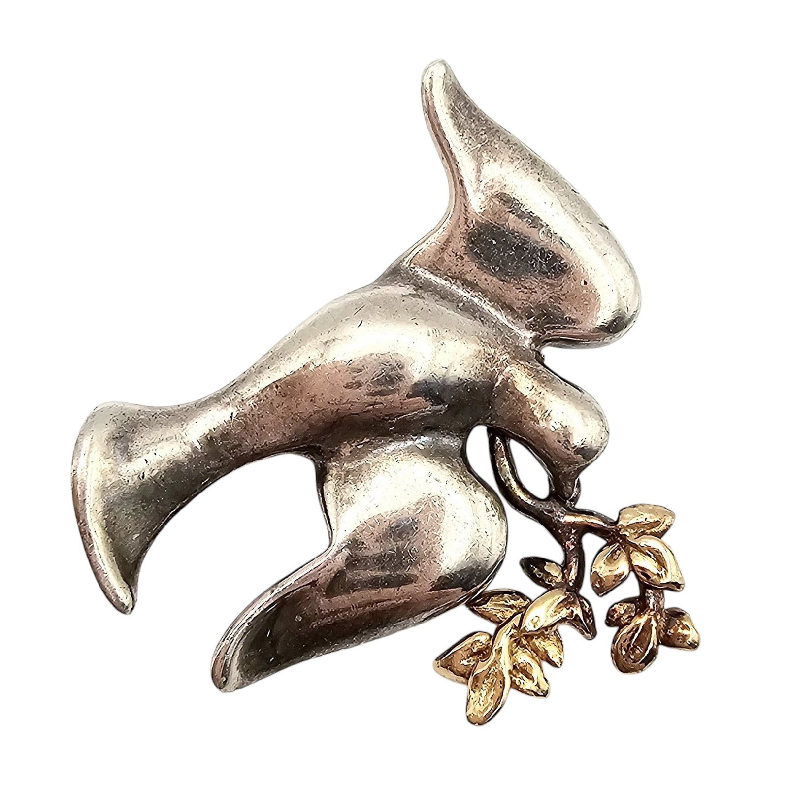 NF Sterling Silver Dove Bird Brooch 10.7 G: NF Sterling Silver Dove Bird Brooch 10.7 G