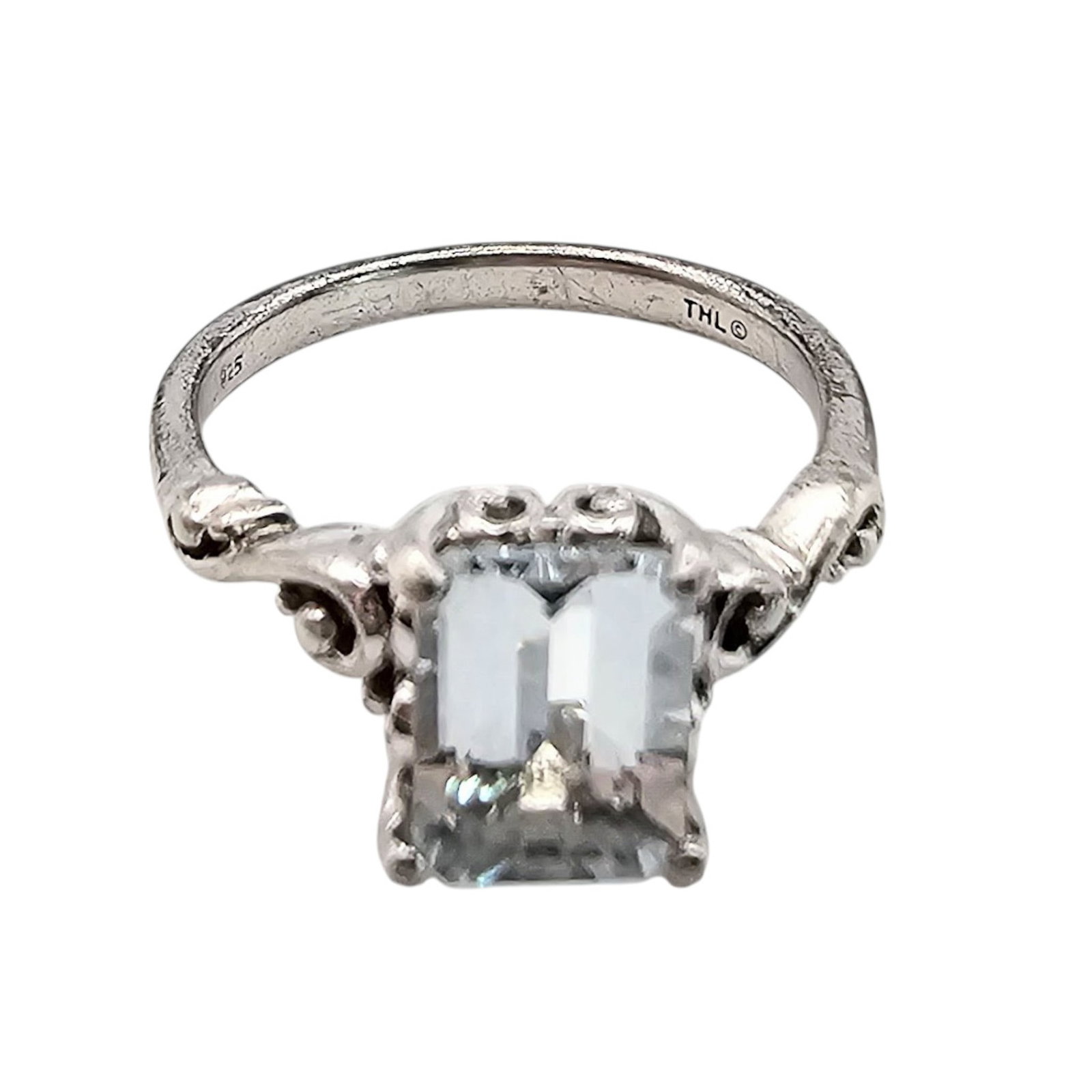 Aquamarine Sterling Silver Ring Size 5.75 2.7 G: Aquamarine Sterling Silver Ring Size 5.75 2.7 G