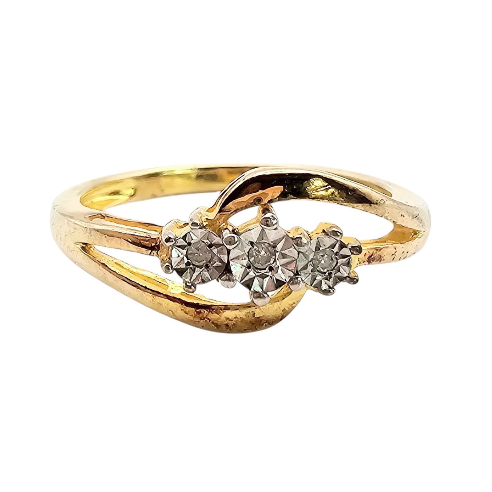 RL Diamond Gold Over Sterling Silver Ring Size 6.75 1.7 G: RL Diamond Gold Over Sterling Silver Ring Size 6.75 1.7 G