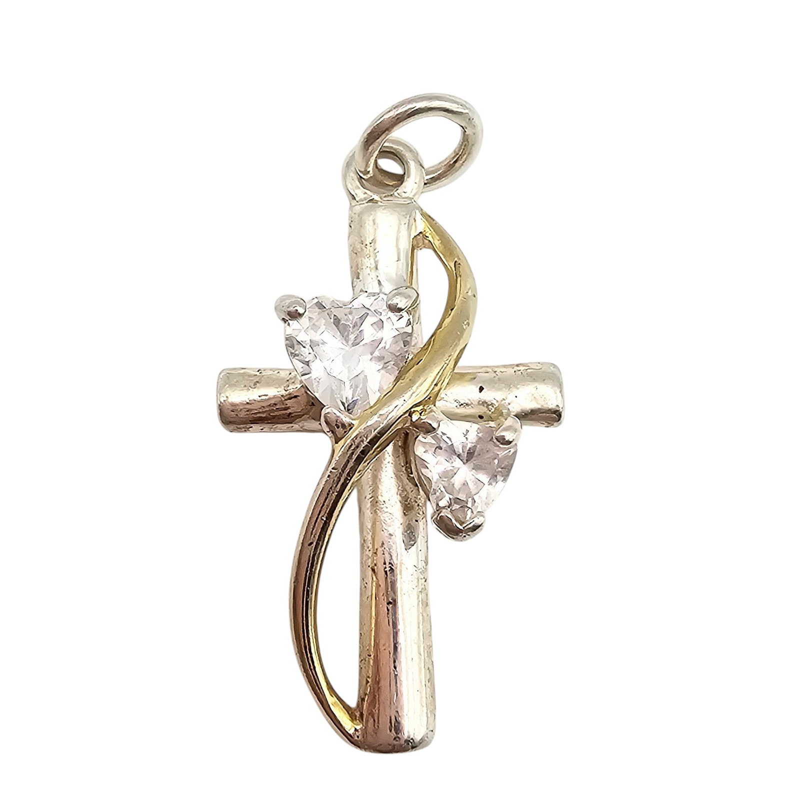LA Rhinestone Sterling Silver Cross Pendant 2.5 G: LA Rhinestone Sterling Silver Cross Pendant 2.5 G