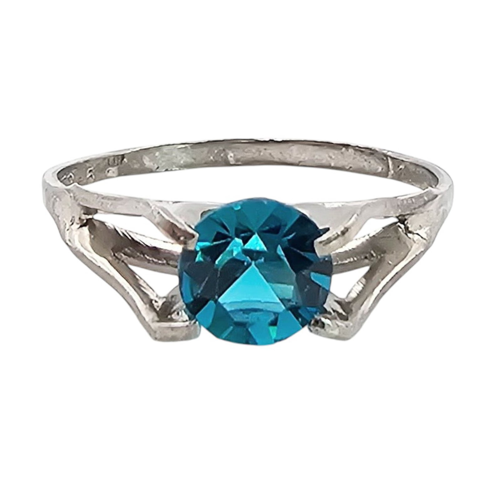 Vintage B Rhinestone Sterling Silver Ring Size 4.75 1.1 G: Vintage B Rhinestone Sterling Silver Ring Size 4.75 1.1 G