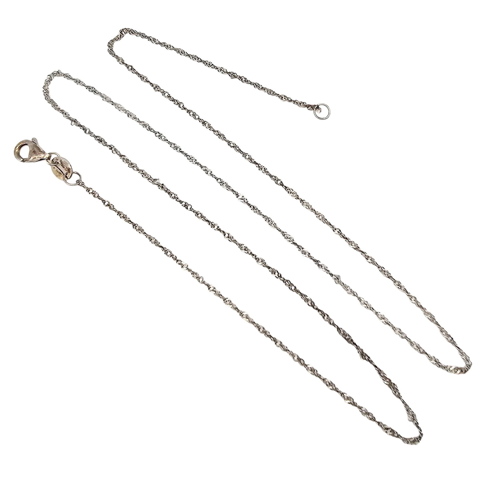Sterling Silver Twist Chain Necklace 1.2 G: Sterling Silver Twist Chain Necklace 1.2 G