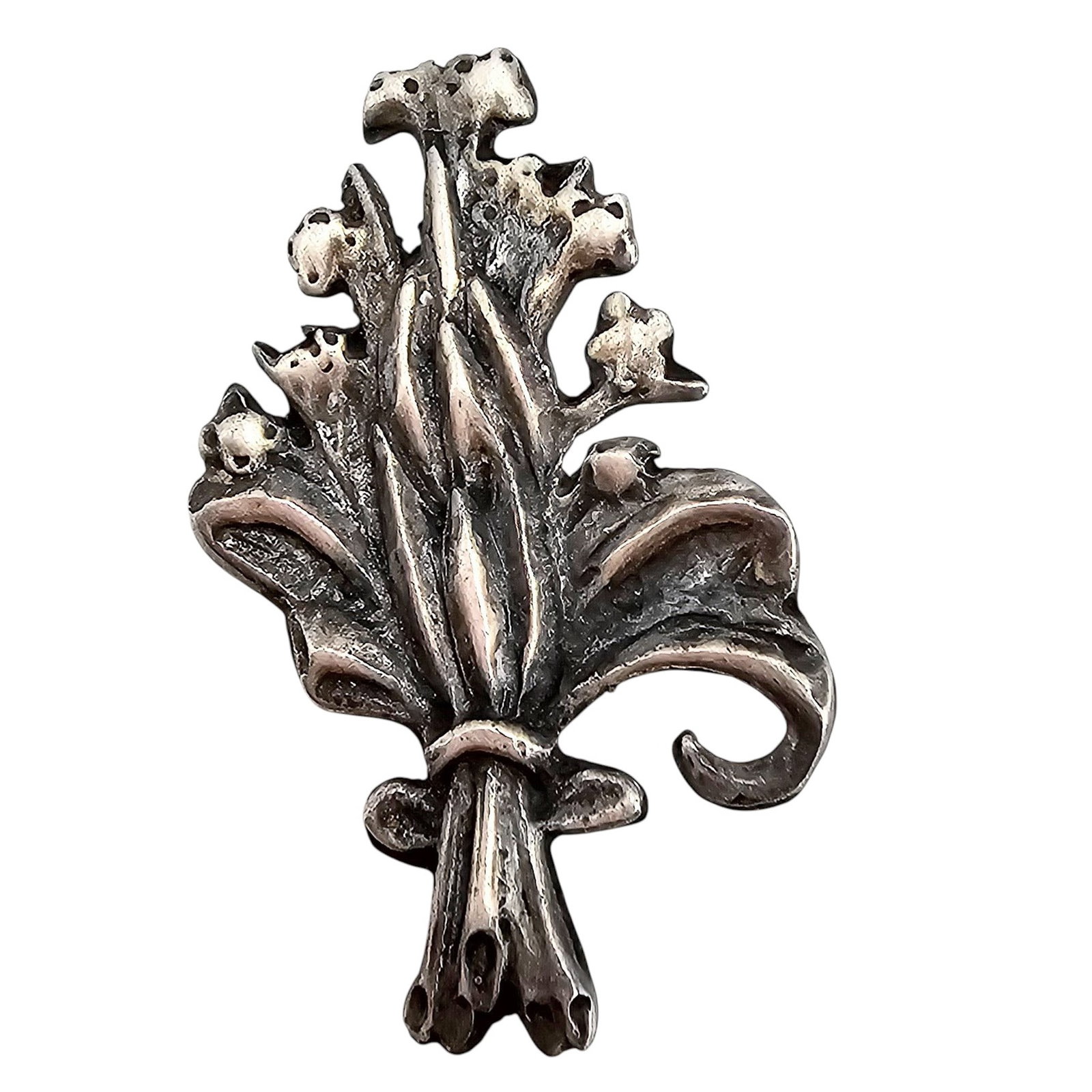 Vintage Sterling Silver Floral Brooch 4.4 G: Vintage Sterling Silver Floral Brooch 4.4 G