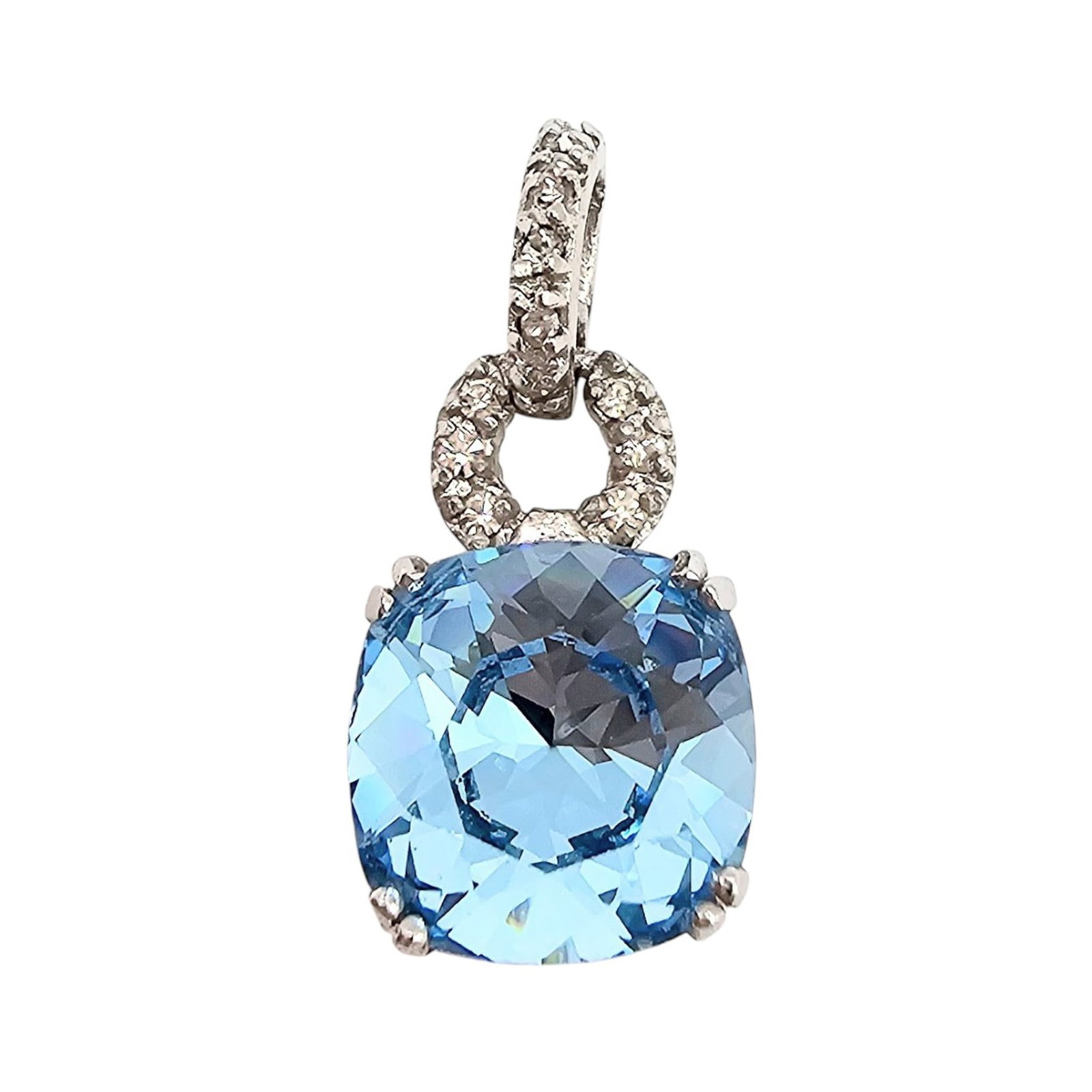RSE Rhinestone Sterling Silver Pendant 2.5 G: RSE Rhinestone Sterling Silver Pendant 2.5 G